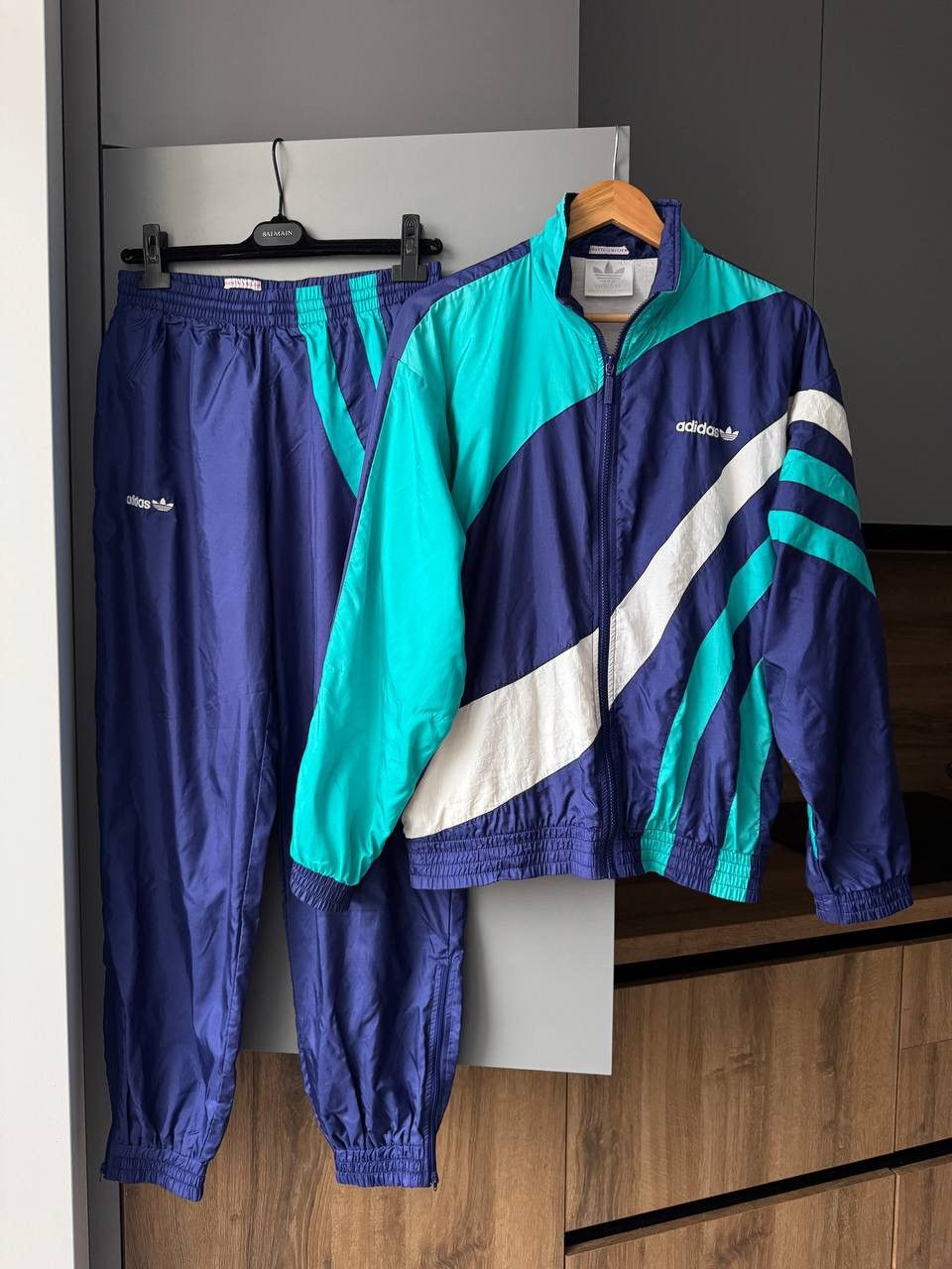 Adidas Vintage 90’s Adidas Track Suit Set Nylon Shell Retro Size US L / EU 52-54 / 3 - 1 Thumbnail