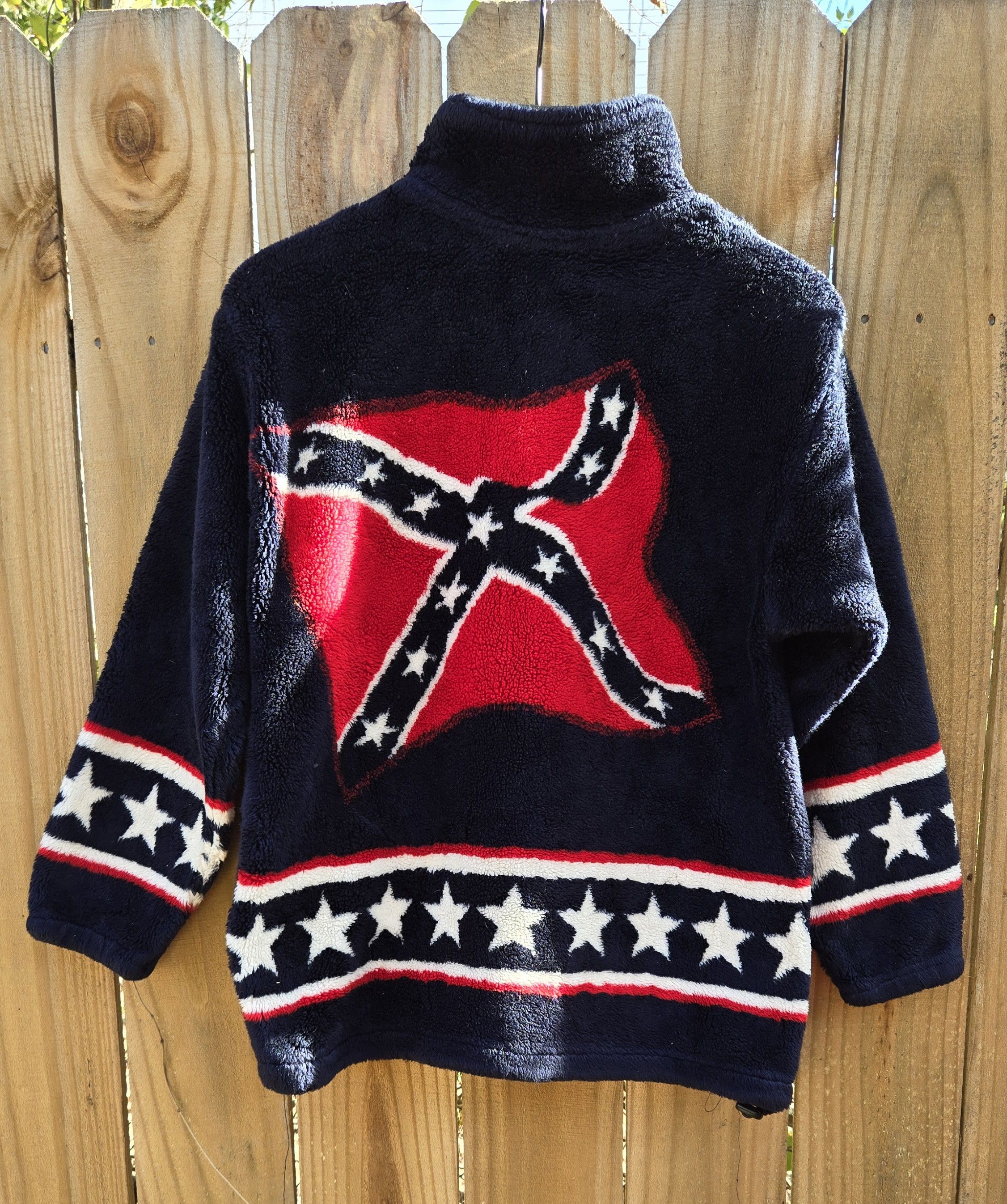 Vintage Vintage 90s Confederate flag fleece Size US S / EU 44-46 / 1 - 1 Thumbnail