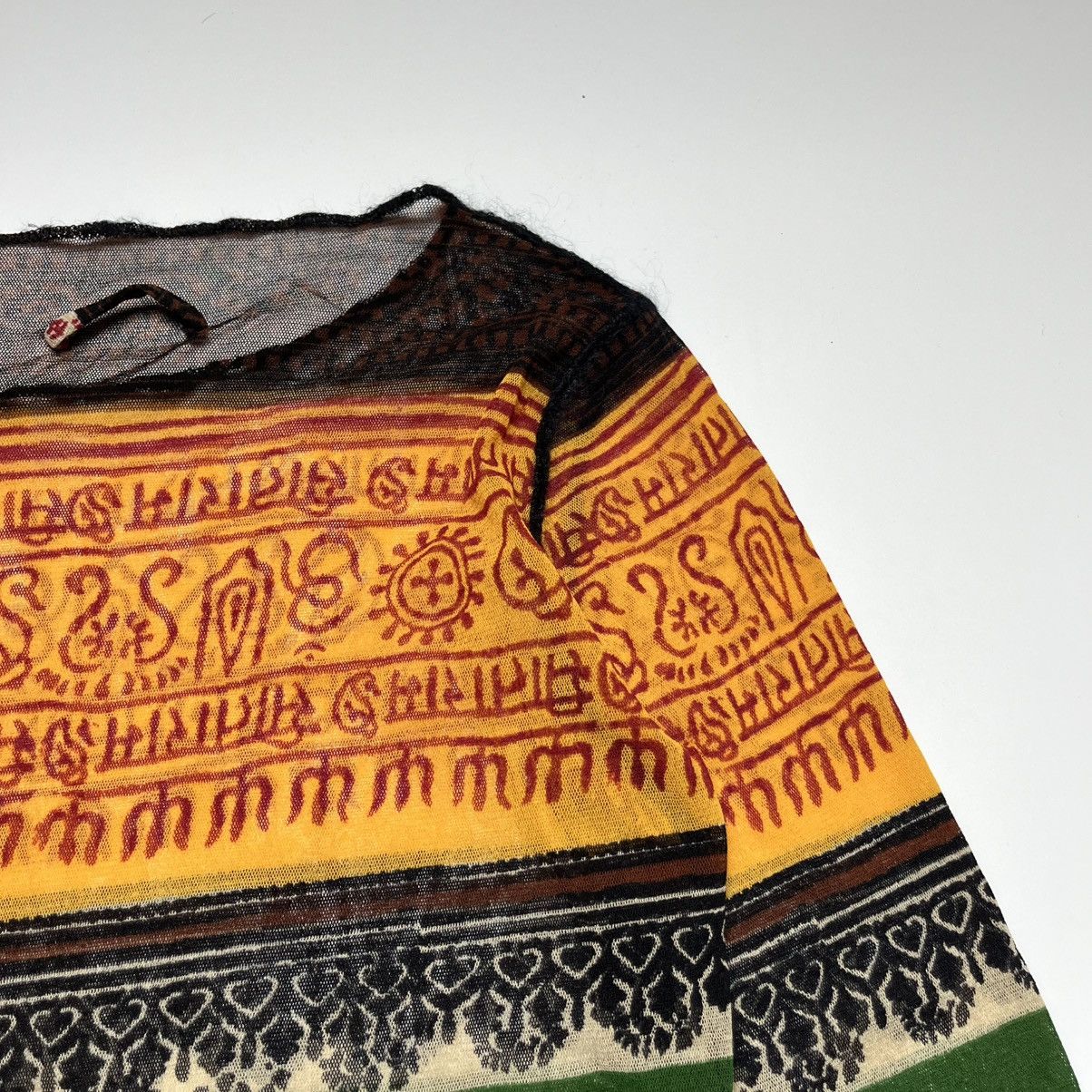 Jean Paul Gaultier Rare Jean Paul Gaultier SS1994 Tribal Mesh Long Sleeve Top Size S / US 4 / IT 40 - 13 Thumbnail