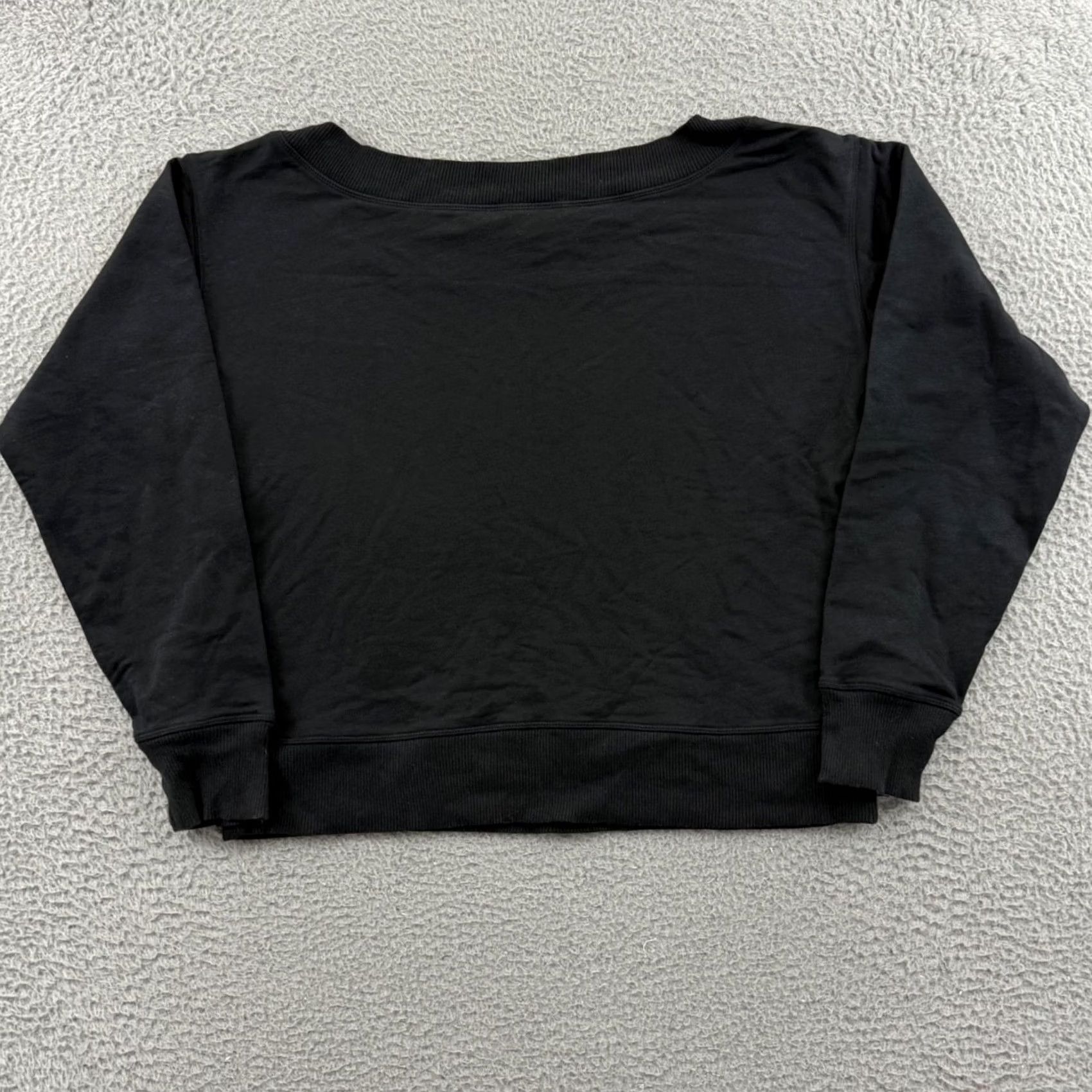 Victoria's Secret Victoria’s Secret PINK Sweatshirt Womens Large Black Cropped Crew Neck Raglan Sleeve Logo Relaxed Fit Pullover Size L / US 10 / IT 46 - 7 Thumbnail