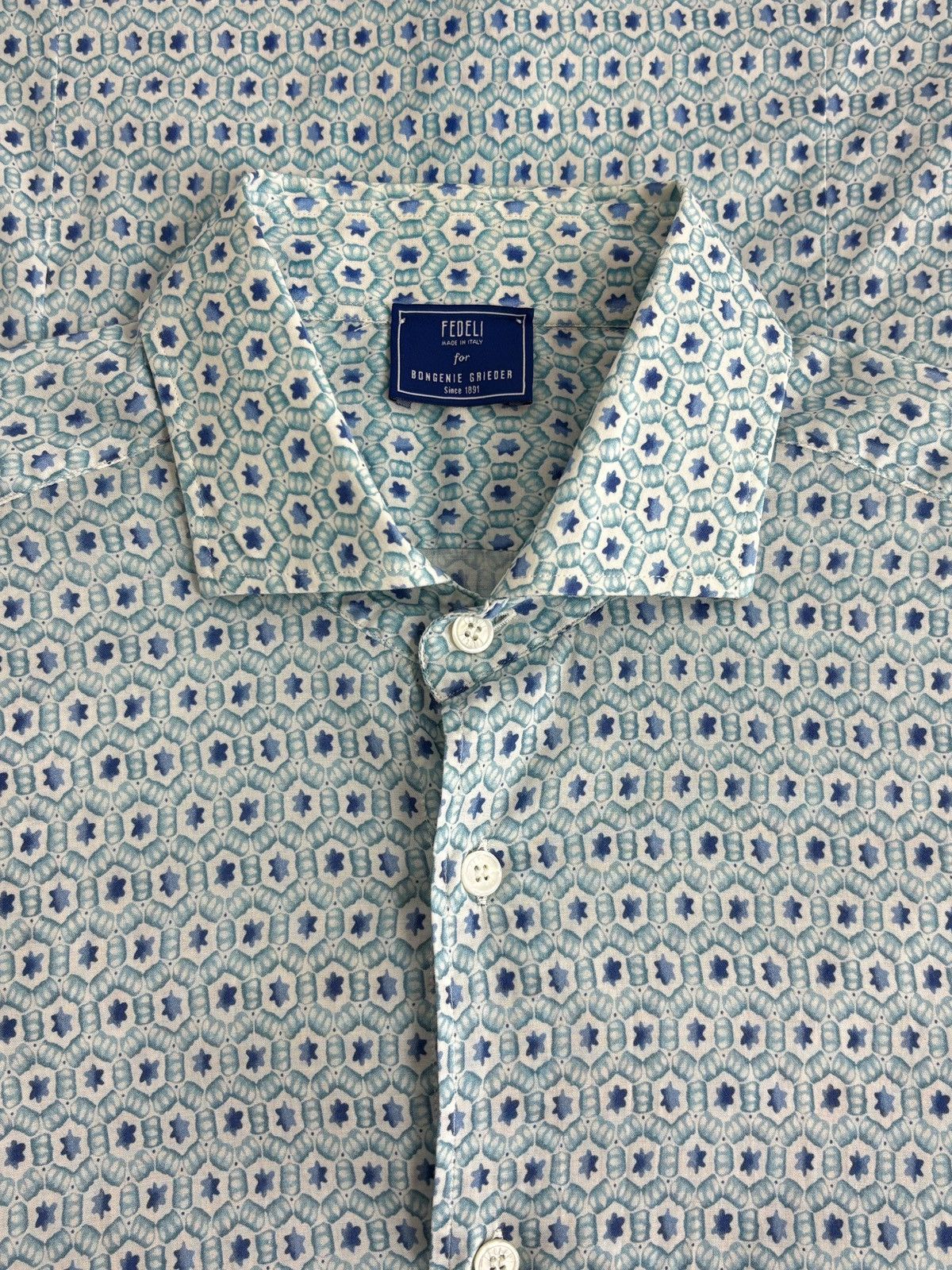 Fedeli Fedeli for Bongenie Grieder Luxury All Over Print Shirt Size US L / EU 52-54 / 3 - 3 Thumbnail