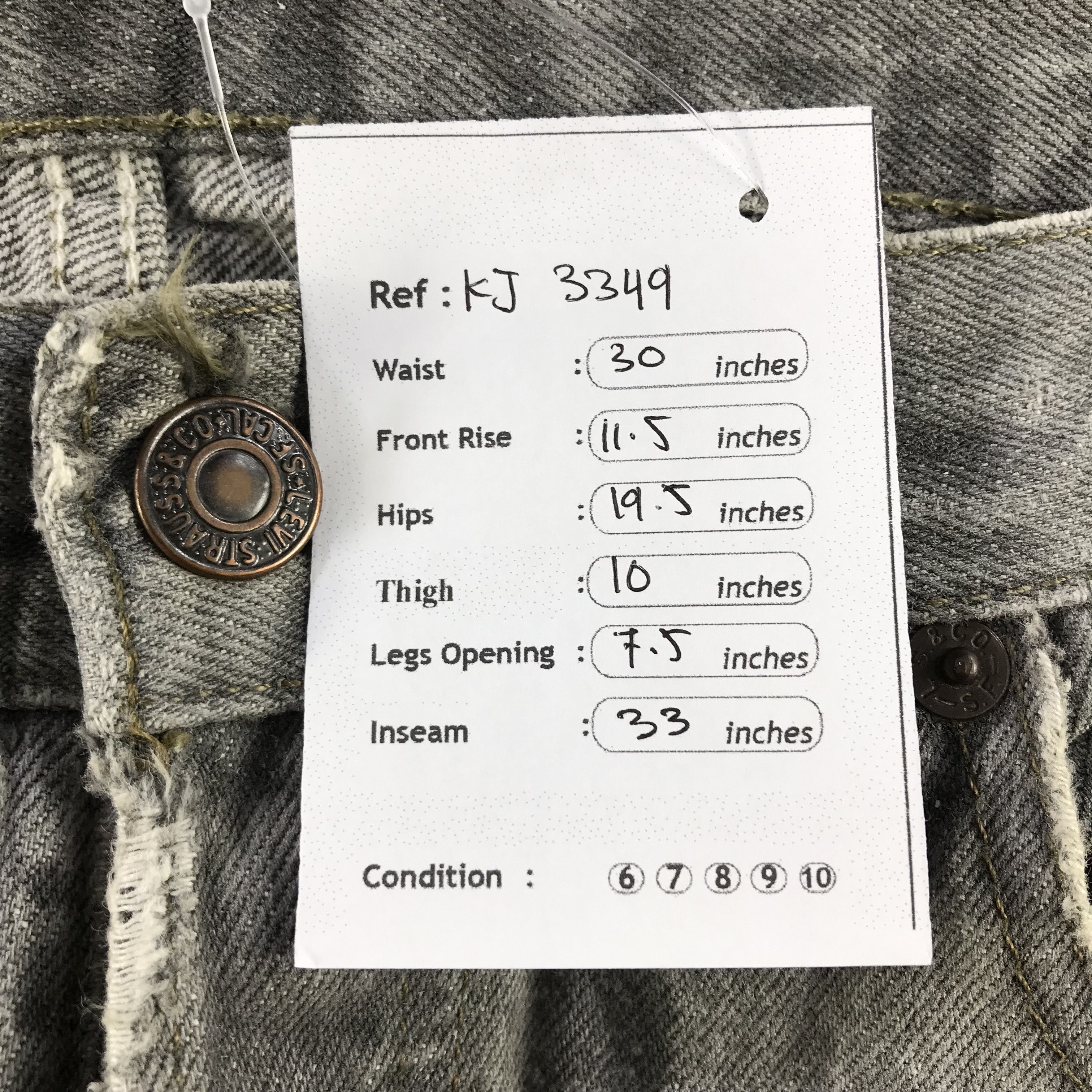 Levi's Vintage 90s Levis 501 Jeans Faded Gray Denim KJ3349 Size US 30 / EU 46 - 13 Thumbnail