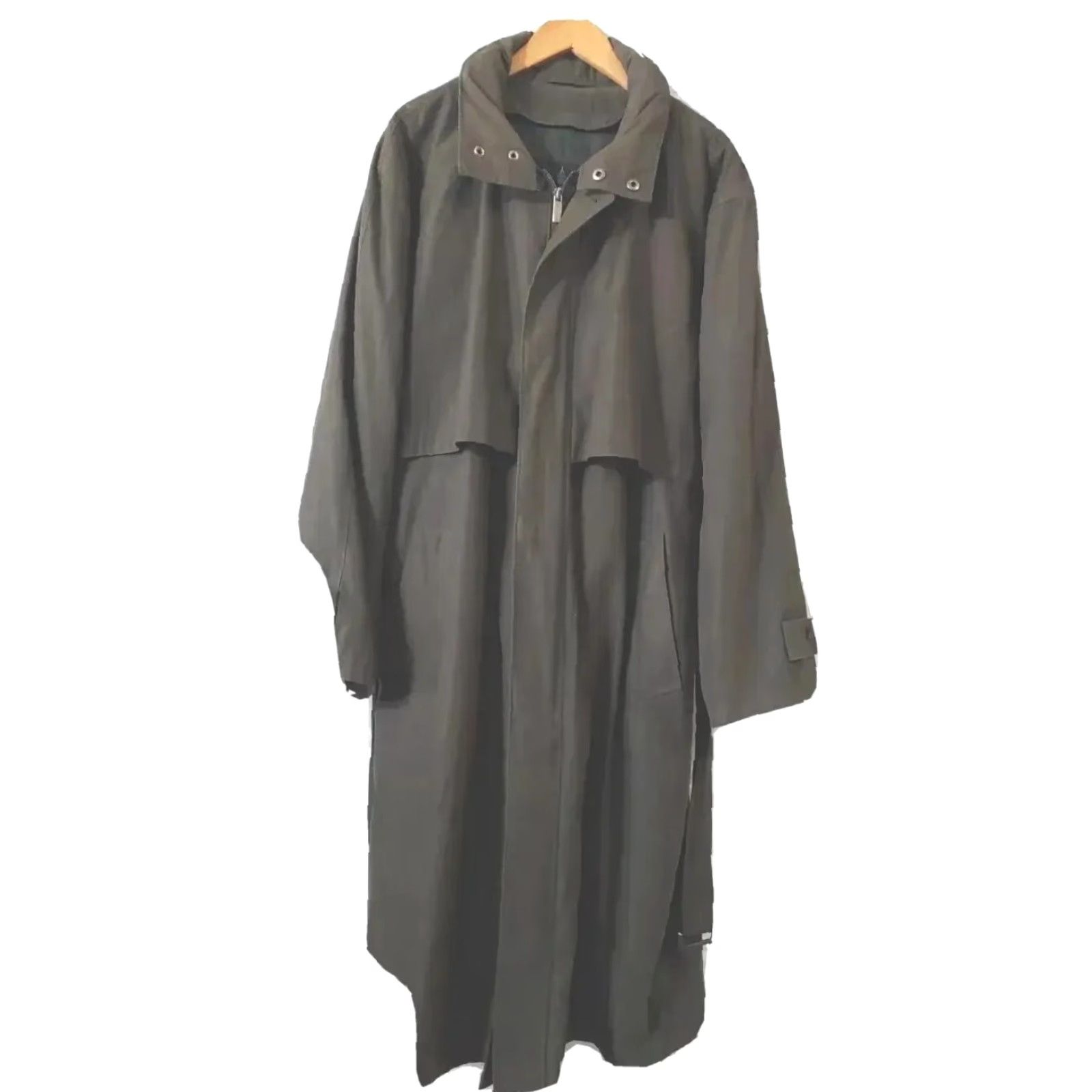 London Fog VINTAGE London Fog Coat Mens 40R Green Trench Zipout Lining Hoodie Zip & Snap Closure Hoodie Trench Coat Mens Green 40R Long Jacket/Coat CE Size US L / EU 52-54 / 3 - 2 Thumbnail