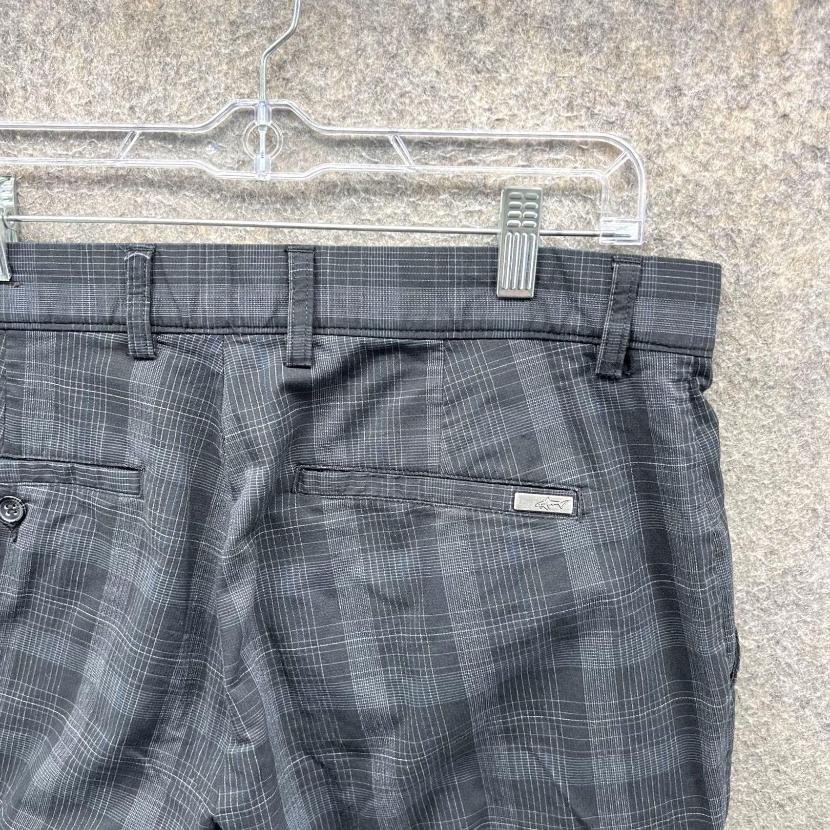 Vintage Greg Norman For Tasso Elba Pants Mens 32x30 Gray Plaid Slim Fit Stretch Golf Size US 32 / EU 48 - 6 Thumbnail