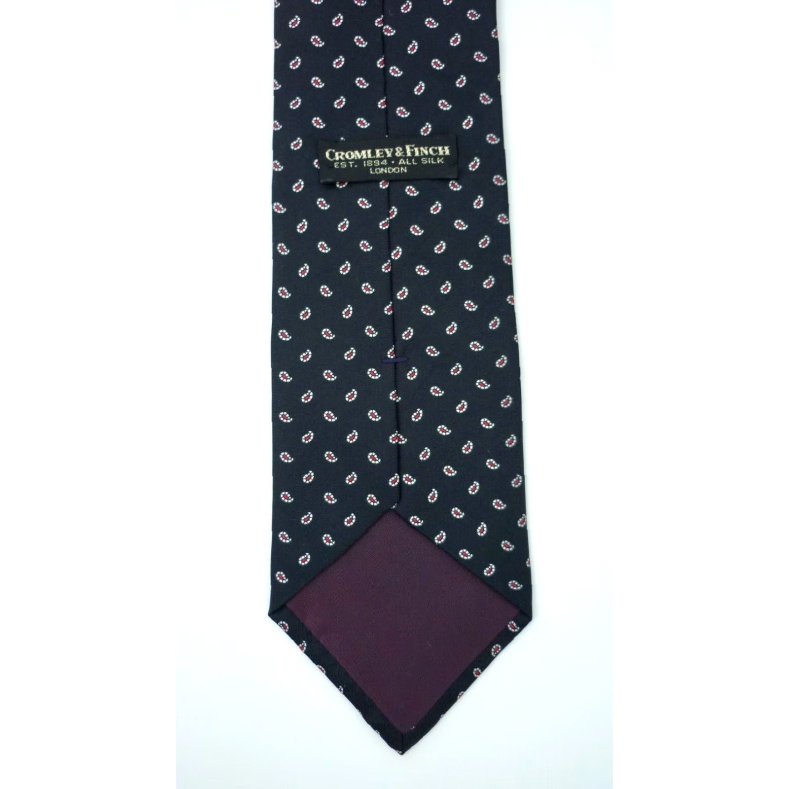 Vintage VINTAGE Men’s Cromley & Finch Luxury Silk Tie Paisley Handmade Size ONE SIZE - 5 Thumbnail