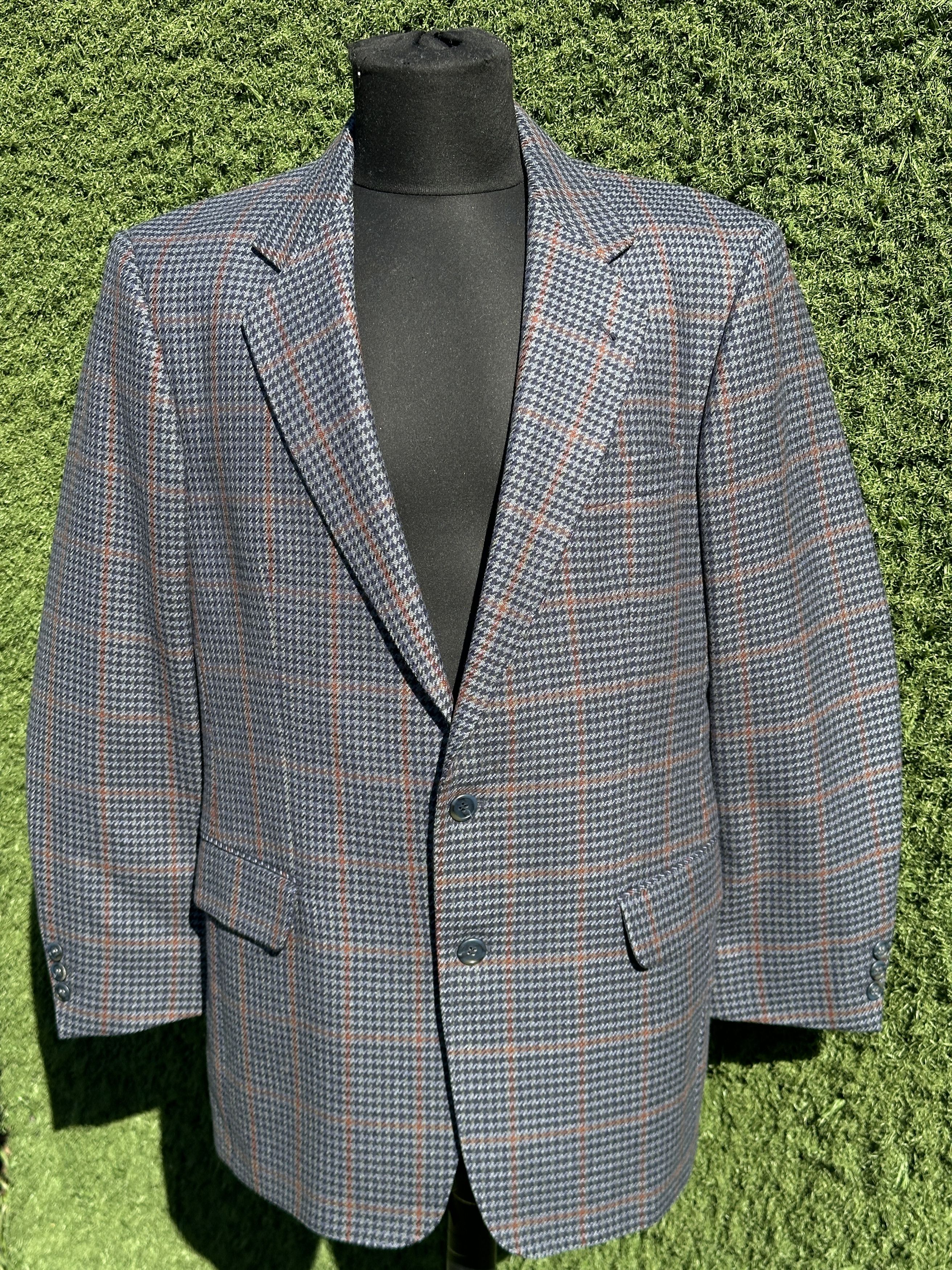Burberry Burberrys Prorsum Pure New Wool Houndstooth Blazer Jacket 50 Size 50R - 1 Thumbnail