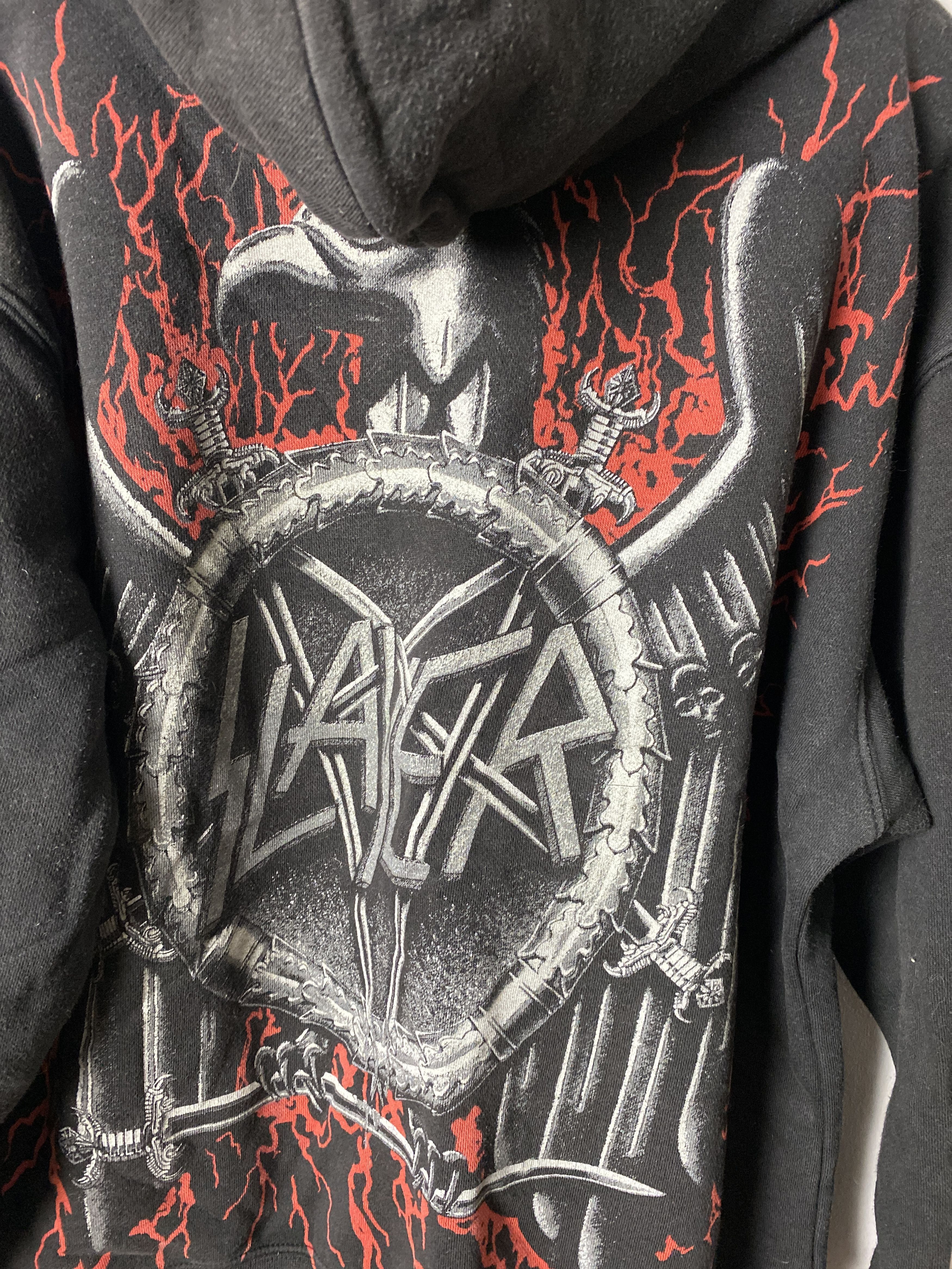 Band Tees Slayer eagle printed zip-up hoodie opium band alternative Size US M / EU 48-50 / 2 - 7 Thumbnail