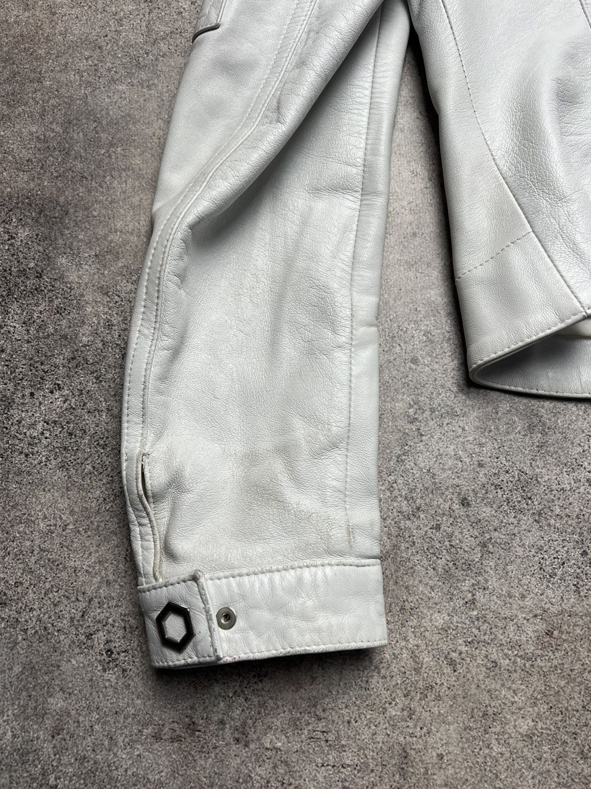 Leather × Vintage Vintage multi pocket leather white jacket like helmut Size S / US 4 / IT 40 - 12 Thumbnail