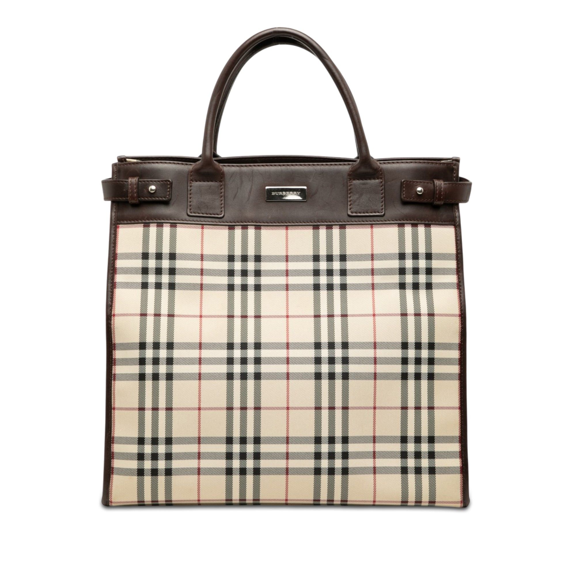 Burberry House Check Canvas Convertible Tote Size ONE SIZE - 1 Thumbnail