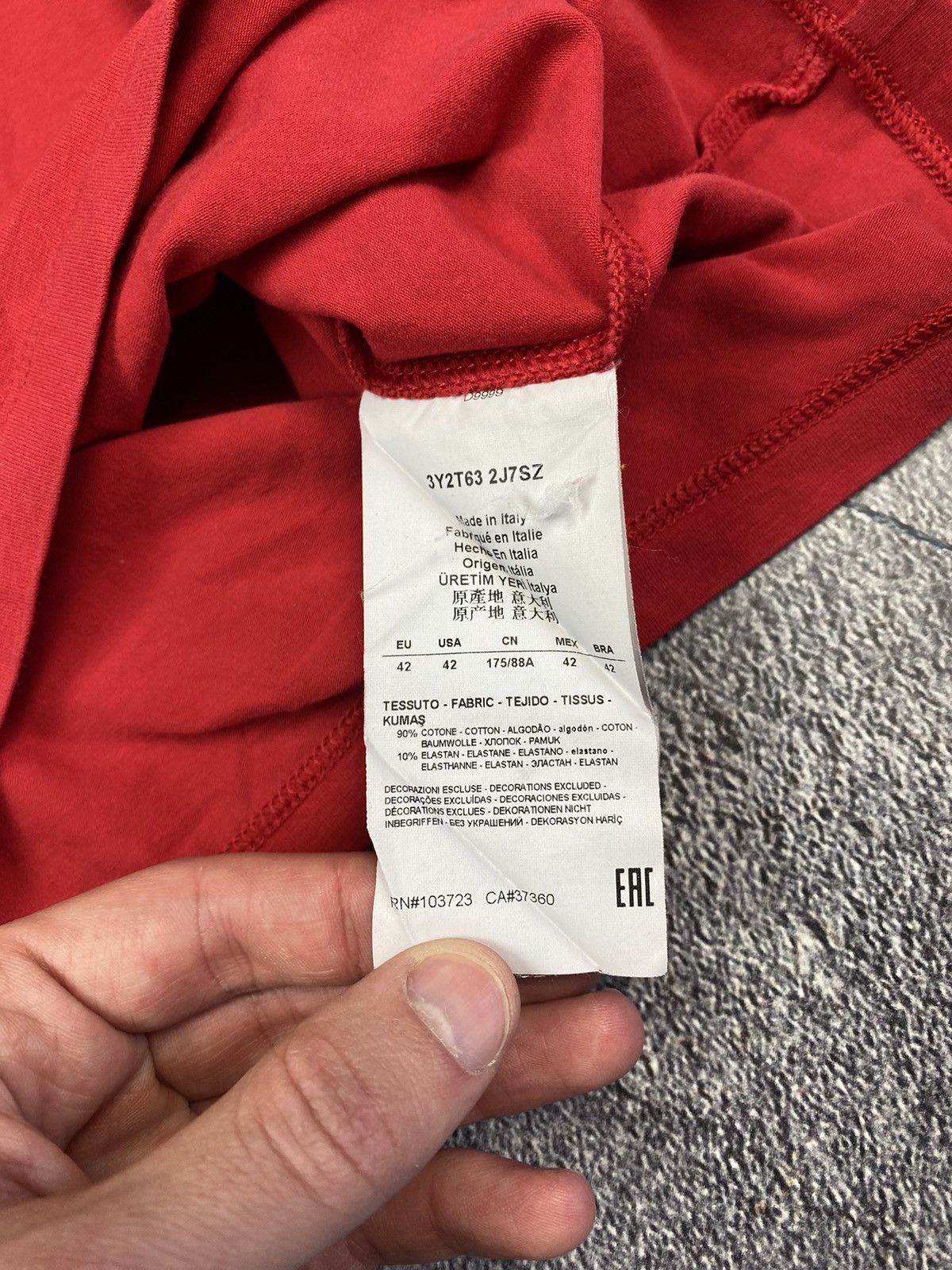Emporio Armani Luxury Emporio Armani Red Ladies T-shirt Size 42 Size M / US 6-8 / IT 42-44 - 6 Thumbnail