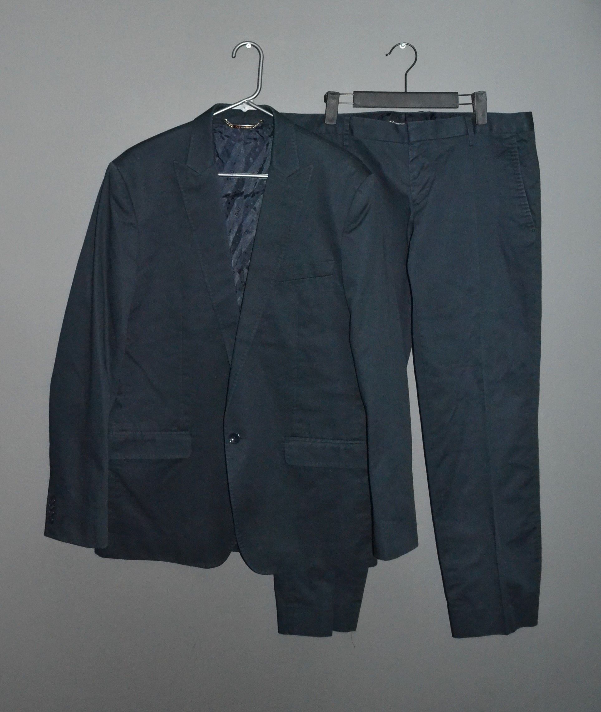 Dolce & Gabbana Dolce & Gabbana 1 Button Cotton Dark blue Suit Men's 54 Size US L / EU 52-54 / 3 - 2 Thumbnail