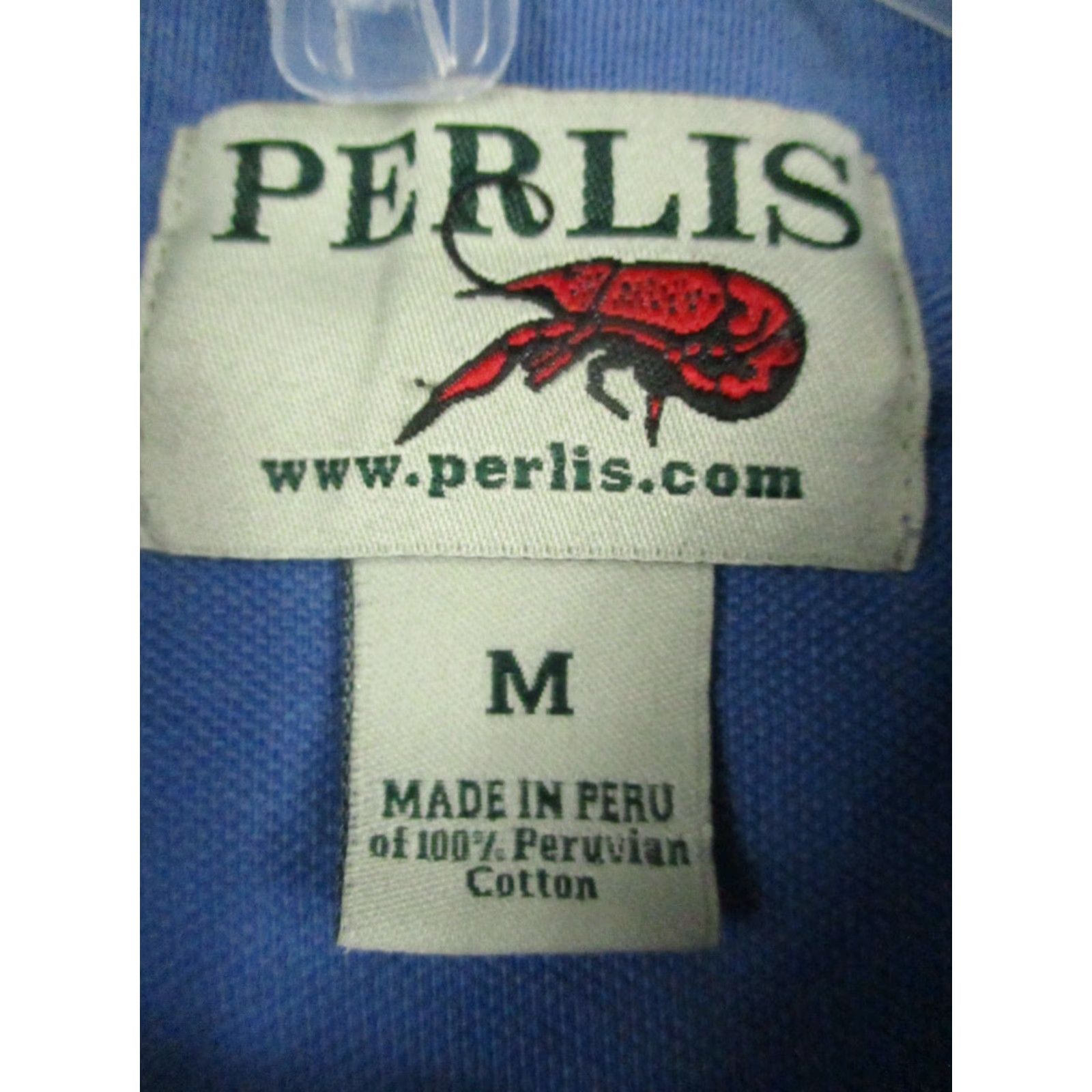 Vintage Perlis Polo Shirt Mens M Blue Embroidered Crawfish Logo Louisiana Classic Size US M / EU 48-50 / 2 - 4 Thumbnail
