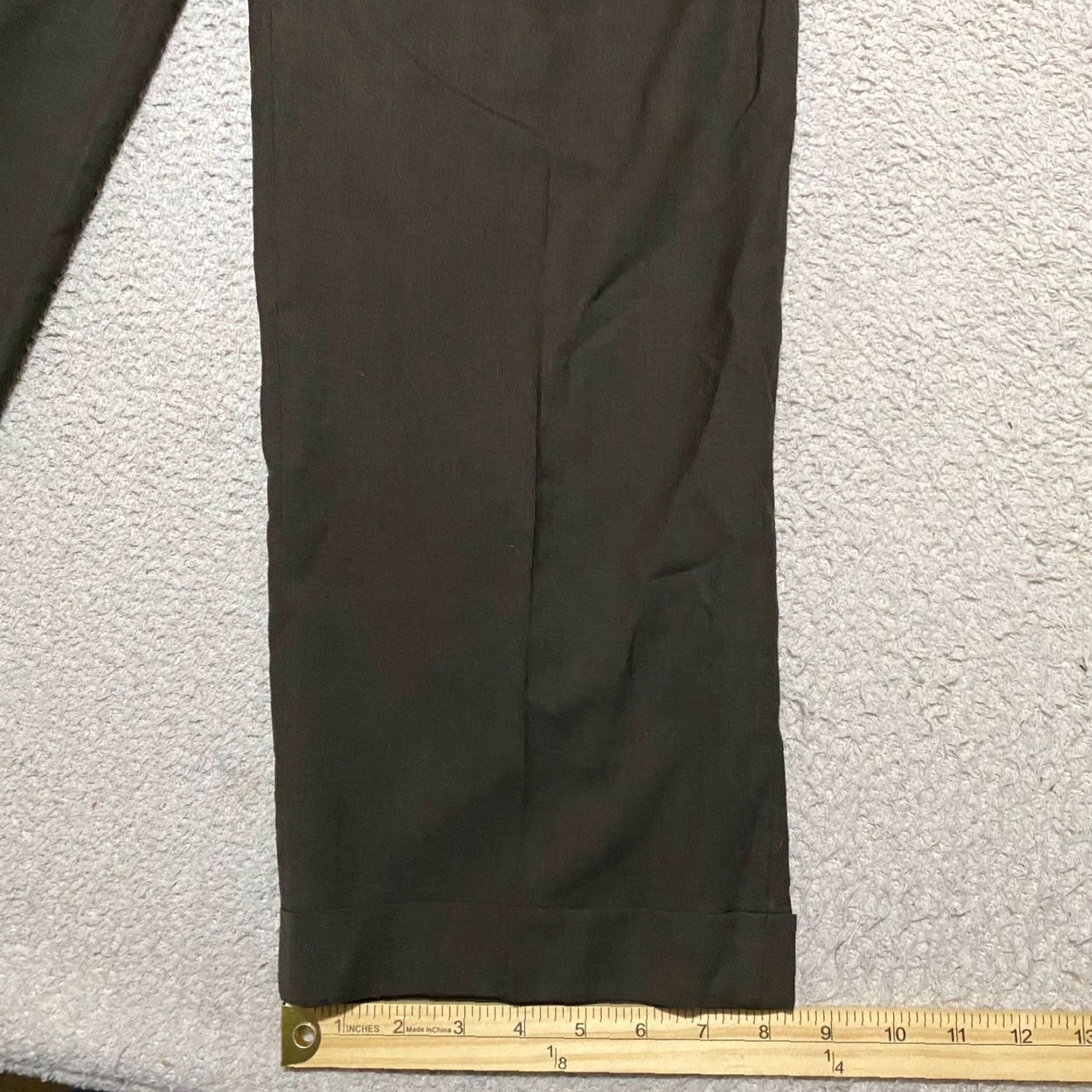 Ralph Lauren Lauren Ralph Lauren Mens Pants Dress Brown Wool Straight Mid Pleated 34x29 Inseam Slim, Regular Fit - 34x30? Size US 34 / EU 50 - 4 Thumbnail