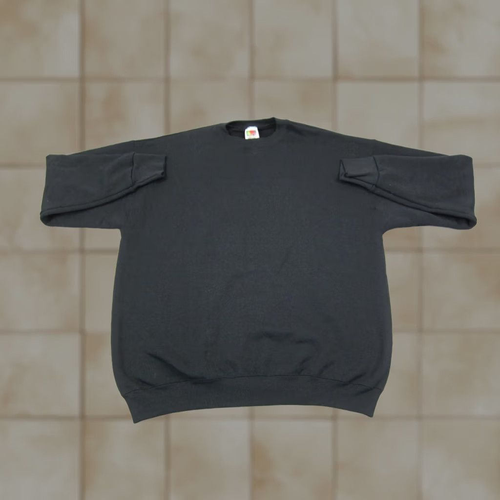 Fruit Of The Loom VINTAGE Fruit of the Loom Sweatshirt Adult XL Black Blank 90s Mens Pullover Size US XL / EU 56 / 4 - 1 Thumbnail