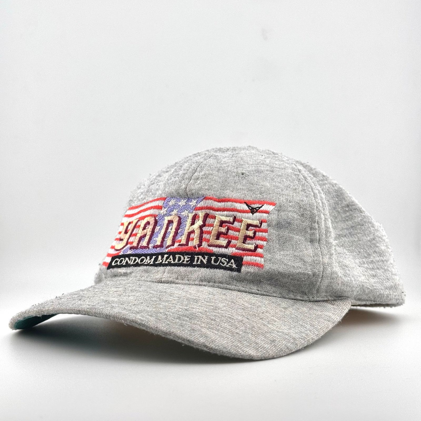 Vintage Vintage 90s Yankee Condom Made In USA Promo Hat Gray Cap Size ONE SIZE - 2 Thumbnail