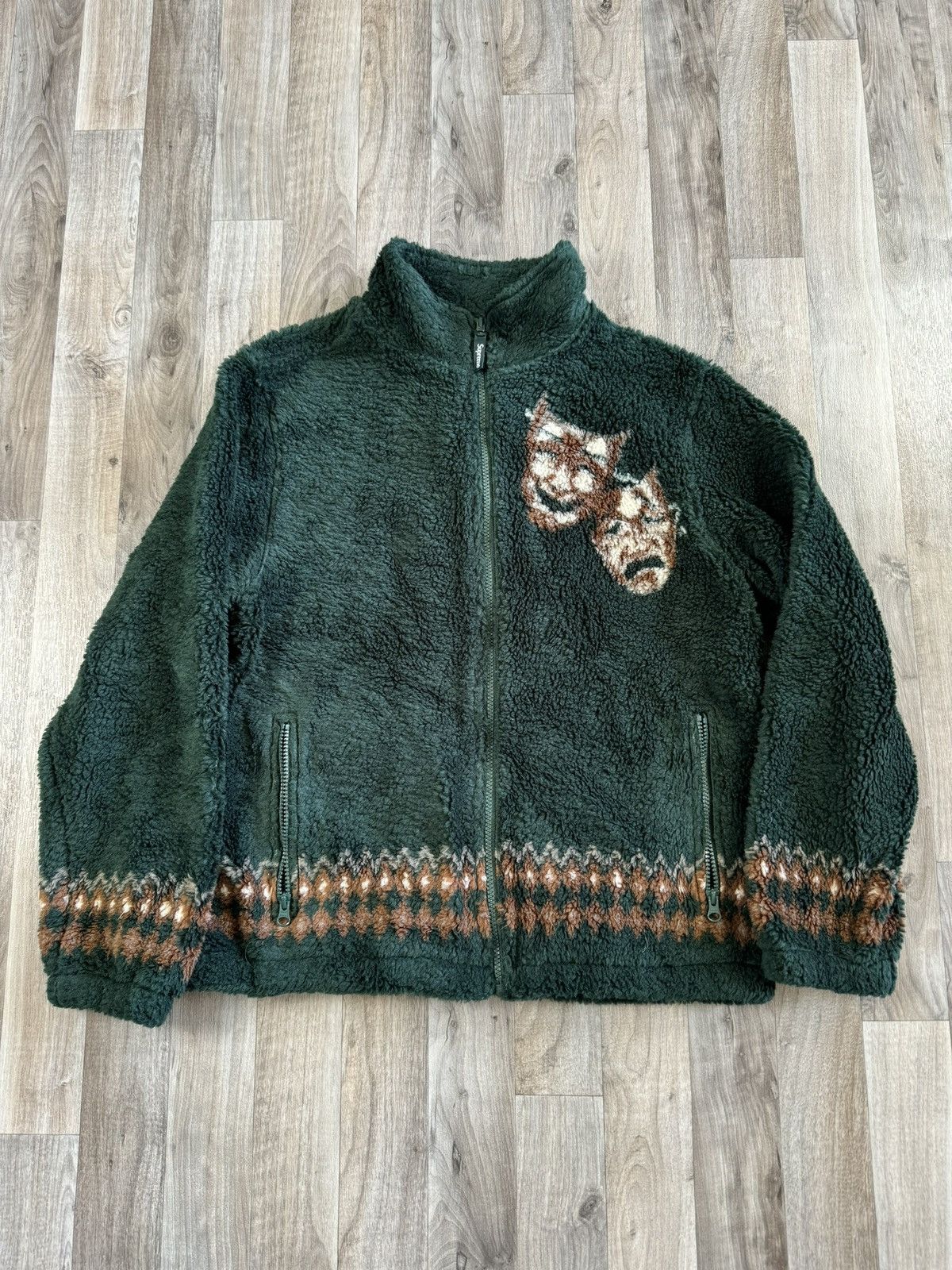 Supreme Supreme Drama Mask Fleece Zip Up Green | Grailed