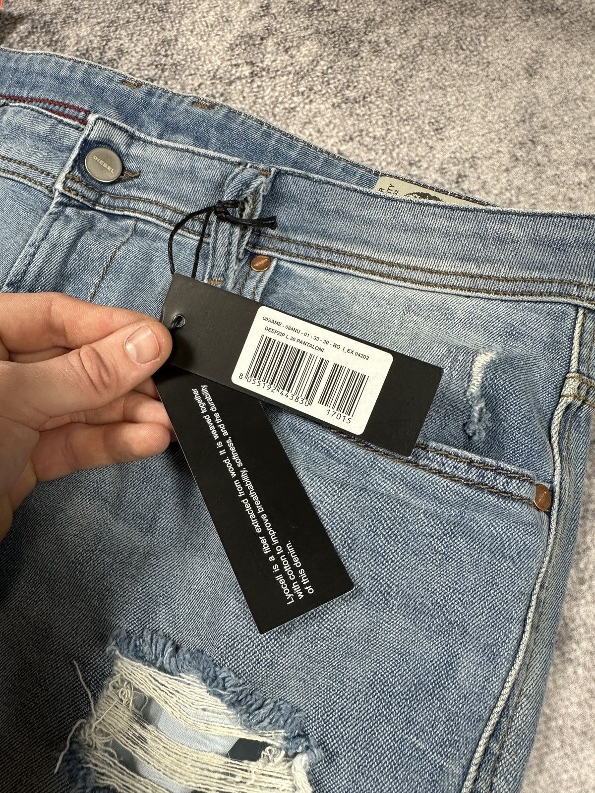 Diesel Vintage Diesel Logo Jeans Very Rare Denim USA Deepzip 33 Y2K Size US 33 - 5 Thumbnail