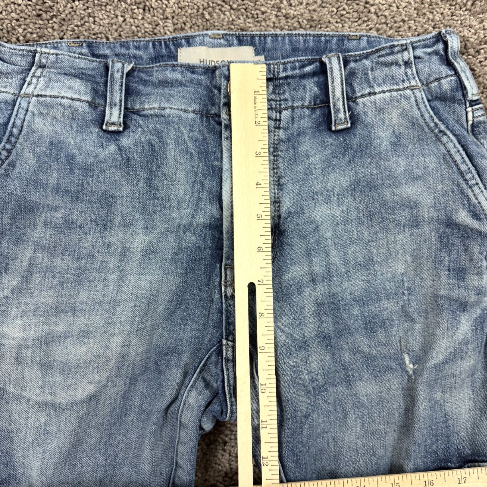 Hudson Jeans Mens 30 Skinny Cargo Light Stone Wash Stretch Denim Streetwear