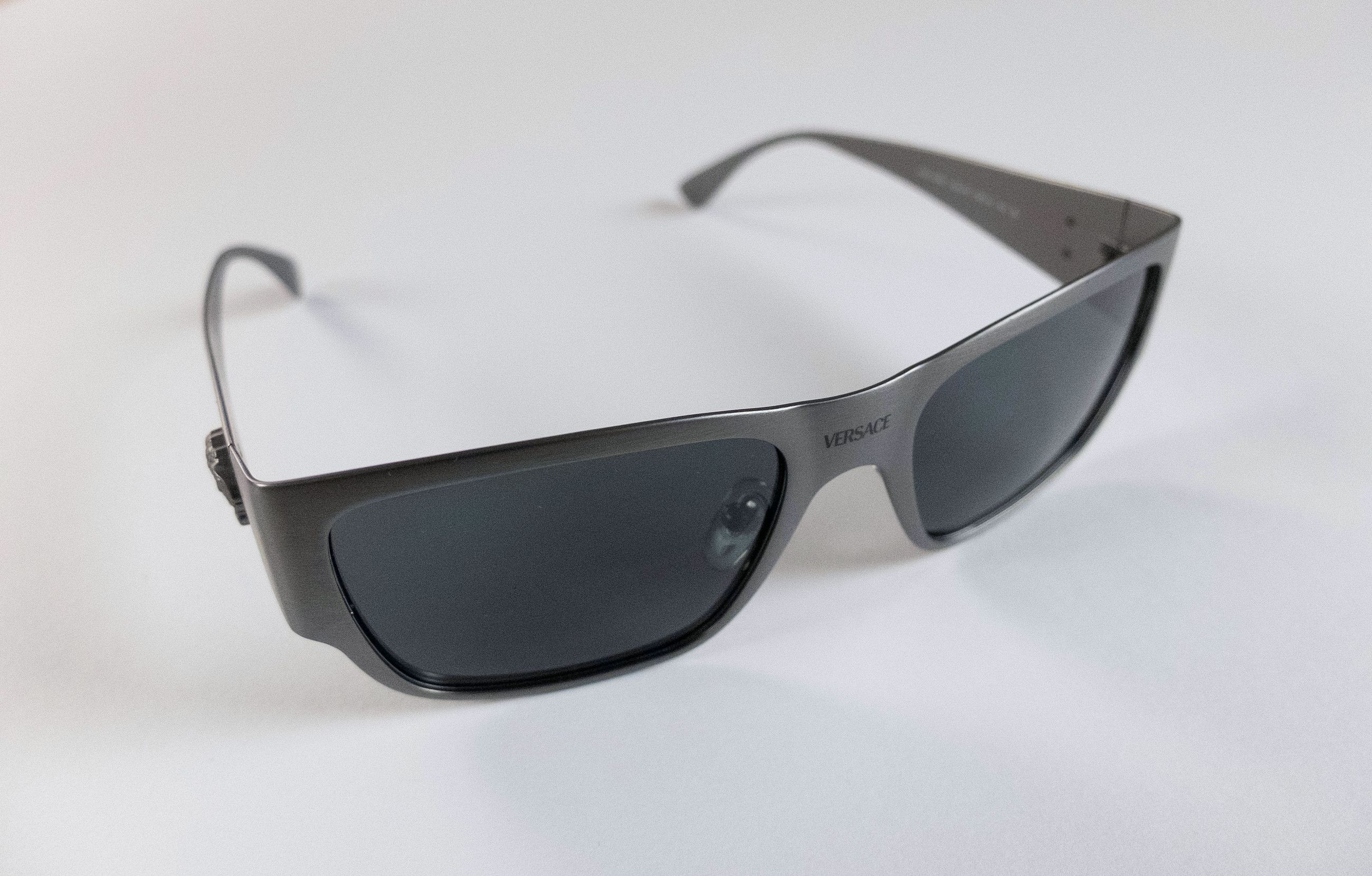 Versace VERSACE La Medusa metallic metal rectangle sunglasses Size ONE SIZE - 3 Thumbnail