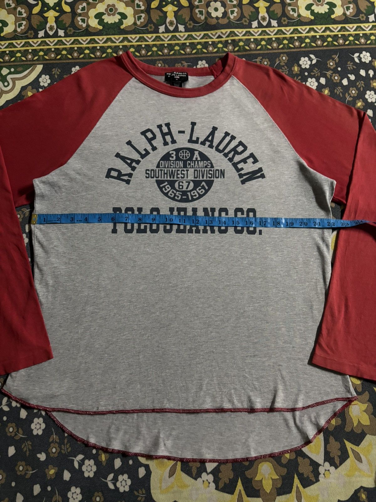 Ralph Lauren Vintage Ralph Lauren Spell Out Two Tone Long Sleeve Tee Size US L / EU 52-54 / 3 - 10 Thumbnail
