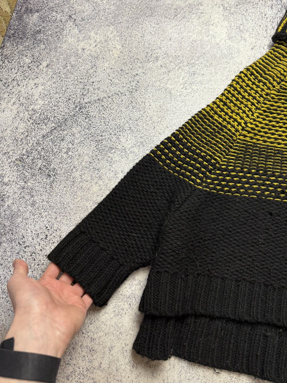 Cop Copine Cop. Copine Black/Yellow Chunky Knit Turtleneck Sweater Size ONE SIZE - 17 Thumbnail