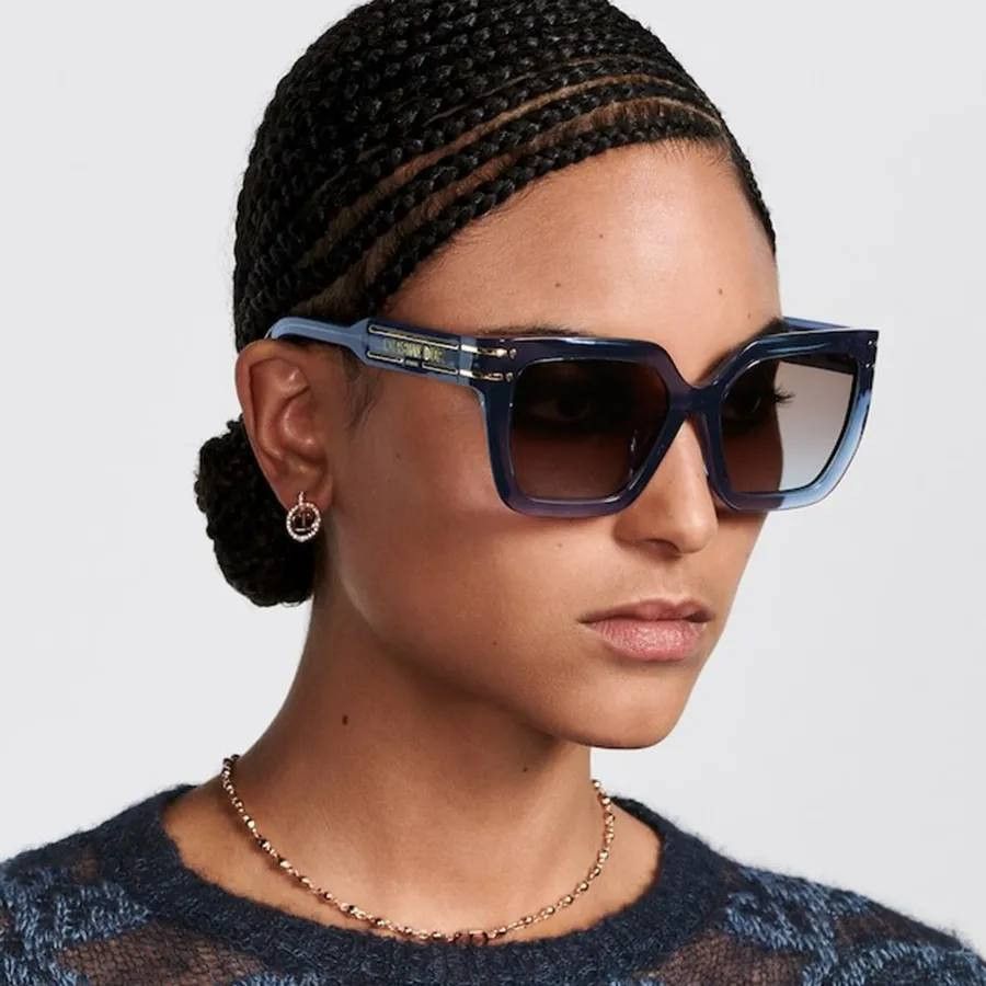 Dior Dior DIORSIGNATURE S10F 30F2 Sunglasses Blue Square Frame Size ONE SIZE - 3 Thumbnail