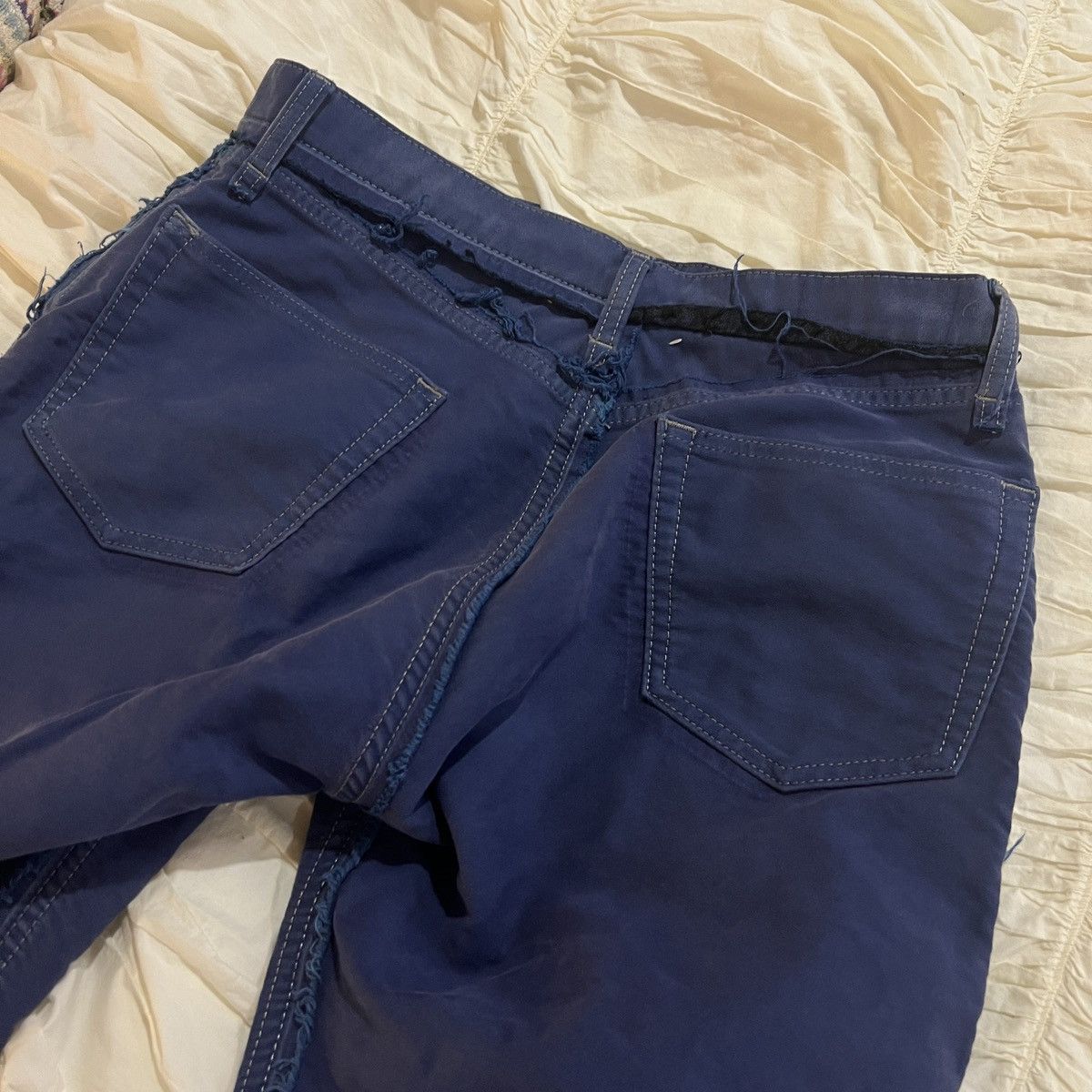 Maison Margiela MM10 Blue Reconstruction Denim Pants Size 32 Made in Italy Size US 32 / EU 48 - 2 Thumbnail