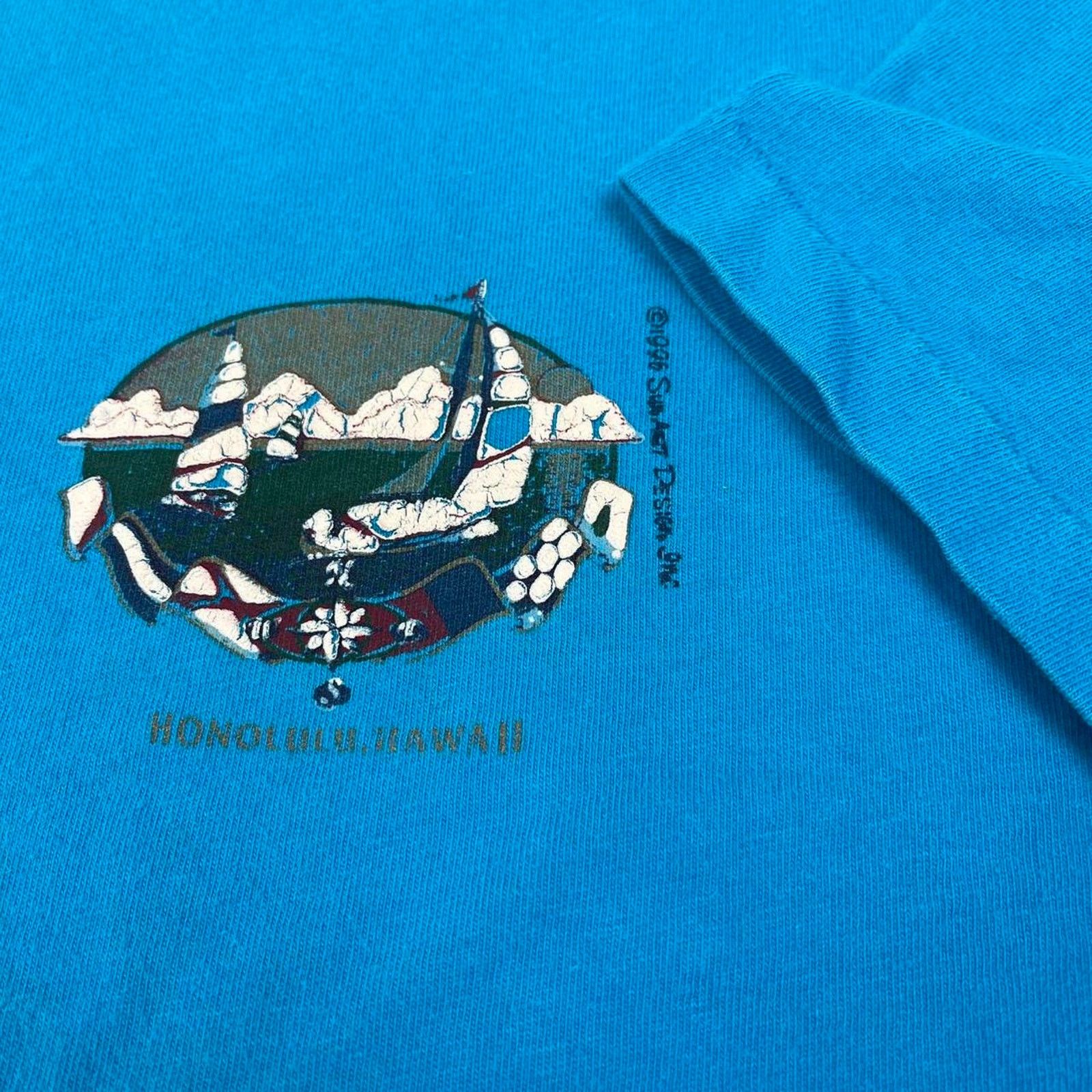 Hanes Vintage 90s hawaii t shirt single stitched Honolulu Size US XL / EU 56 / 4 - 4 Thumbnail