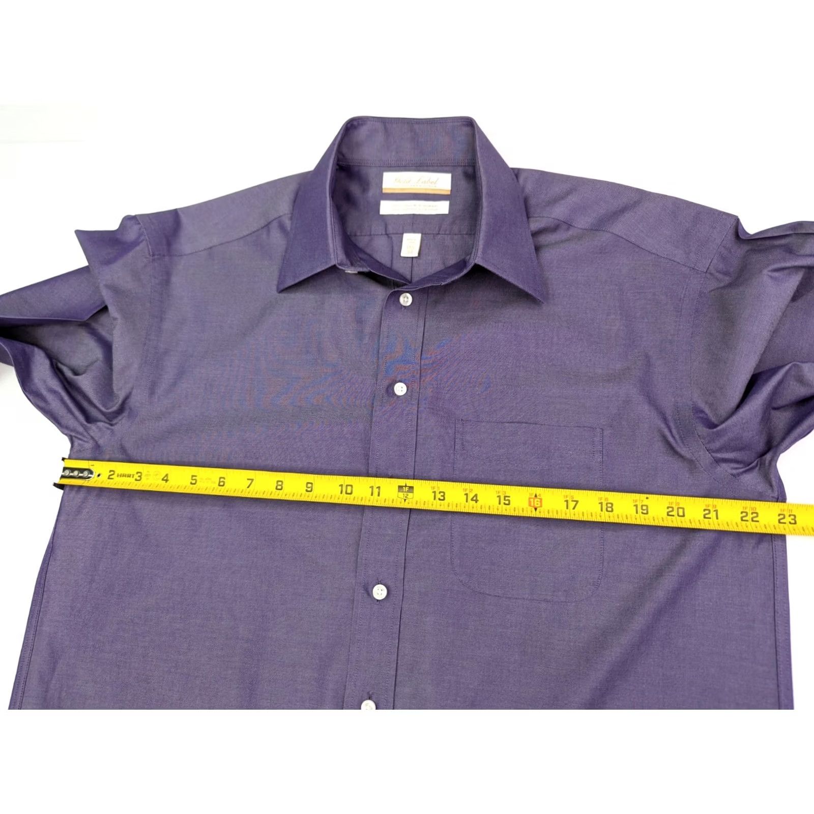 Roundtree & Yorke Roundtree & Yorke Gold Label Dress Shirt, Men 46 Chest, 15.5 Neck x 34 Long, Purple Knit, Button-Down Collar, Regular Fit Size 46R - 5 Thumbnail