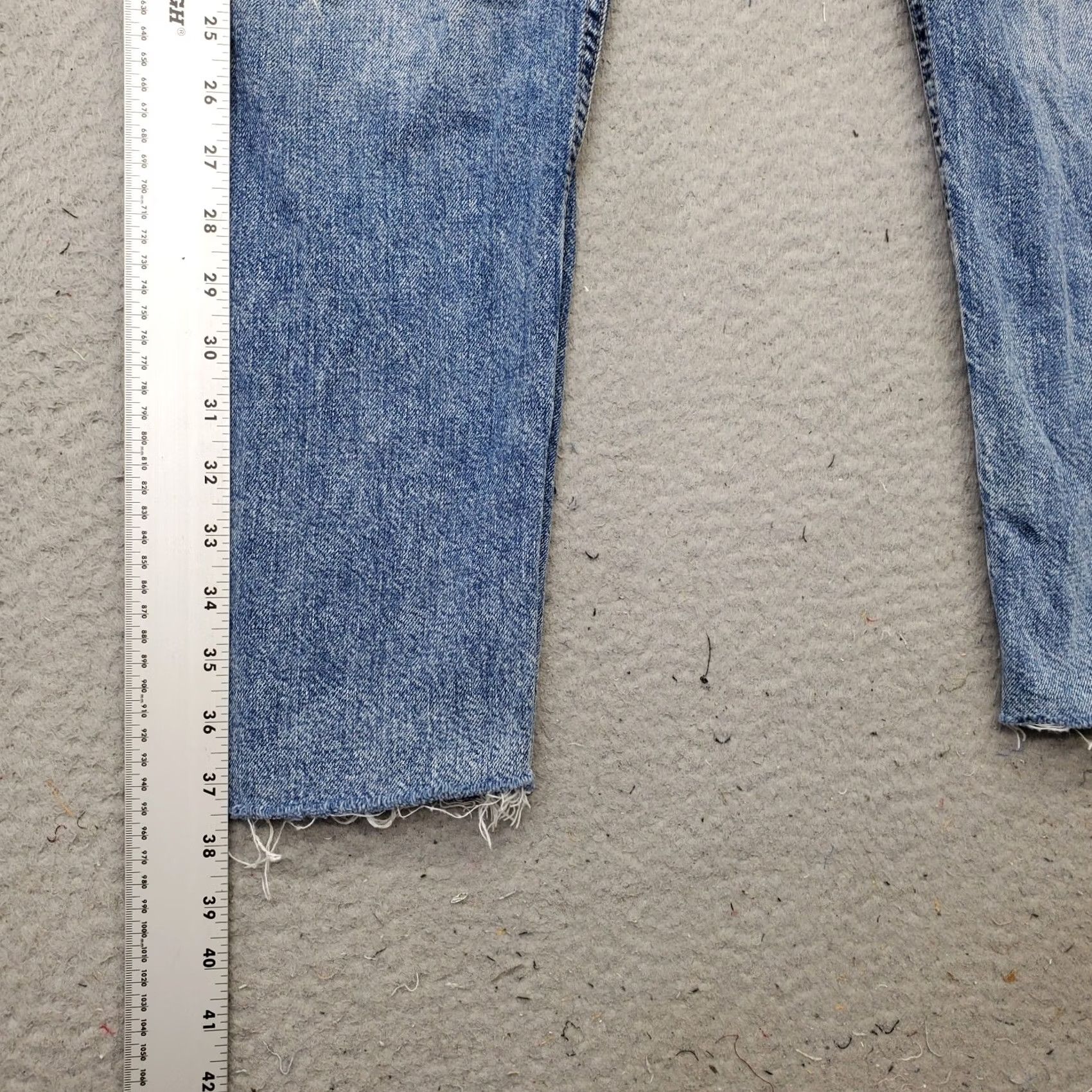 Vintage Aero Jeans Womens 4 Blue Denim High-Rise Skinny Distressed Raw Hem Denim Jeans Size 27" / US 4 / IT 40 - 3 Thumbnail