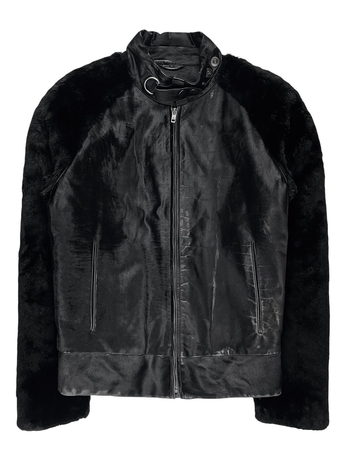 AW99 Gucci Tom Ford Pony Hair Fur Leather Moto Bomber Jacket