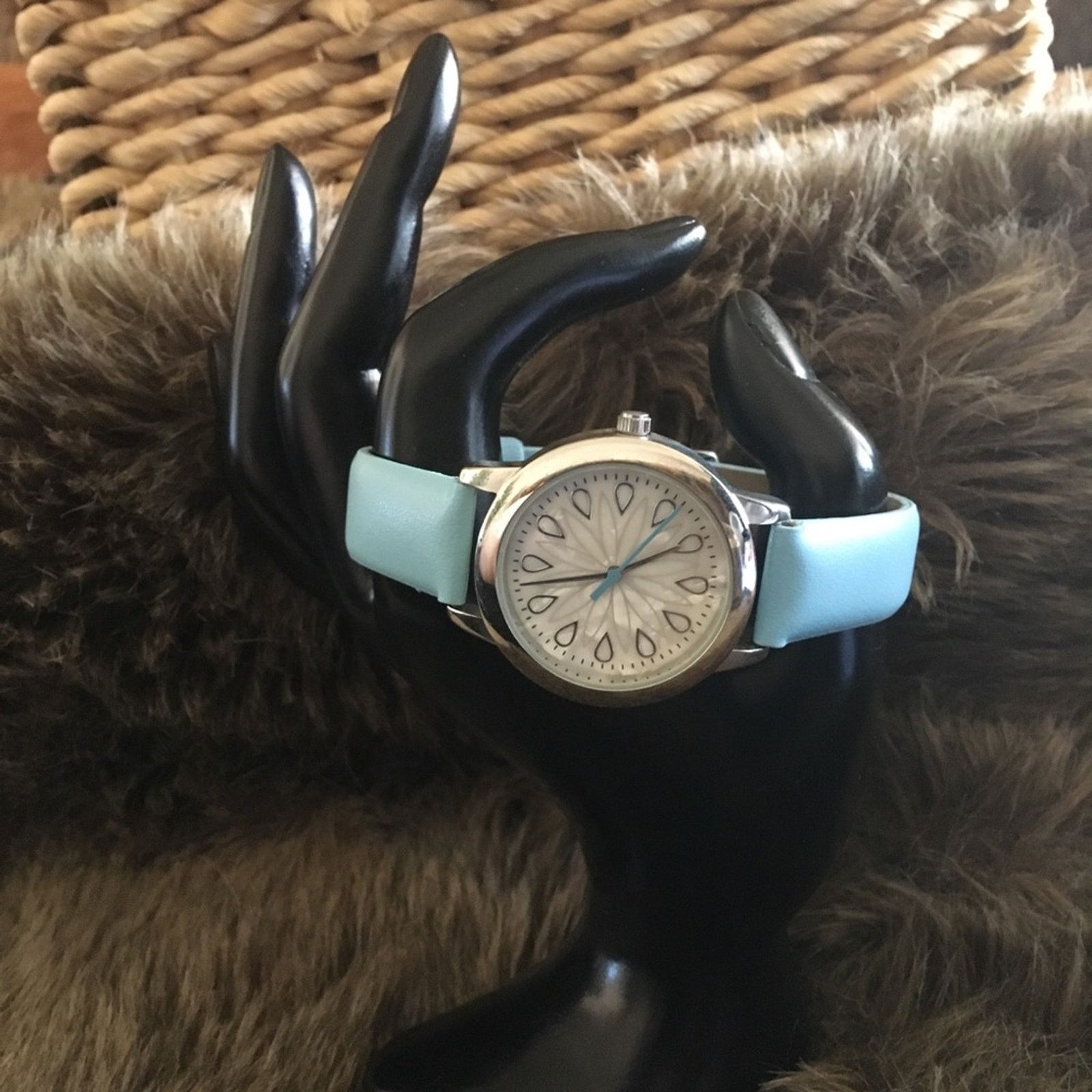 Jewelry Ladies MSPCI blue faux leather band watch Size ONE SIZE - 2 Thumbnail