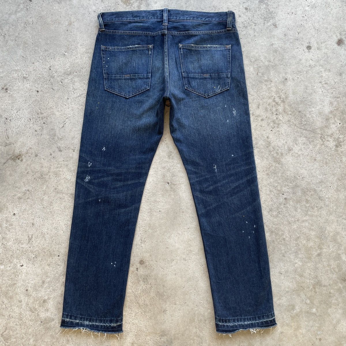 Japanese Brand Vintage Back Number Faded Denim Jeans Pants Splash Paints Size US 33 - 12 Thumbnail
