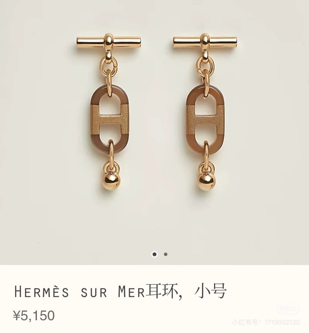 Hermes Hermes Sur Mer Buffalo Horn Pig Nose Studs BNIB Size ONE SIZE - 8 Thumbnail
