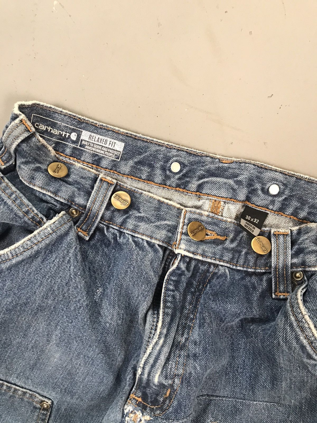 Carhartt × Vintage Vintage Carhartt distressed double knee denim Size US 28 / EU 44 - 6 Thumbnail