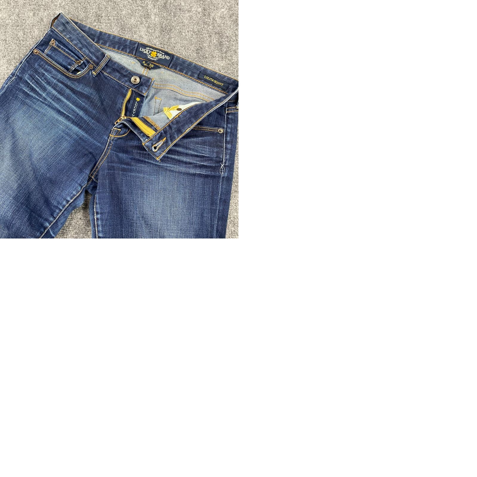 Lucky Brand Lucky Brand Lolita Skinny Jeans Womens 6/28 Blue Distressed Stretch Denim Pants Jeans Size 28" / US 6 / IT 42 - 9 Thumbnail