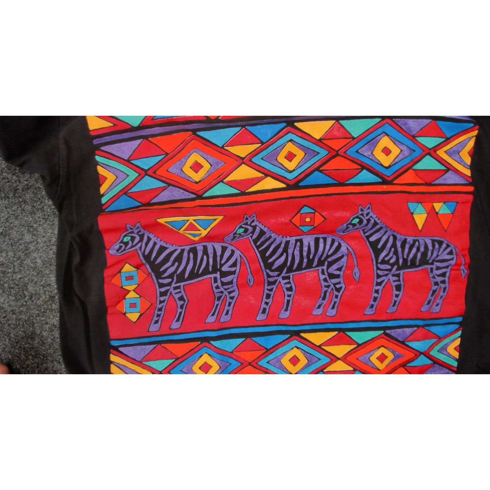 Vintage Vintage / Art / 90s Single Stitch Bellipanni Zebra Tee Size US M / EU 48-50 / 2 - 7 Thumbnail