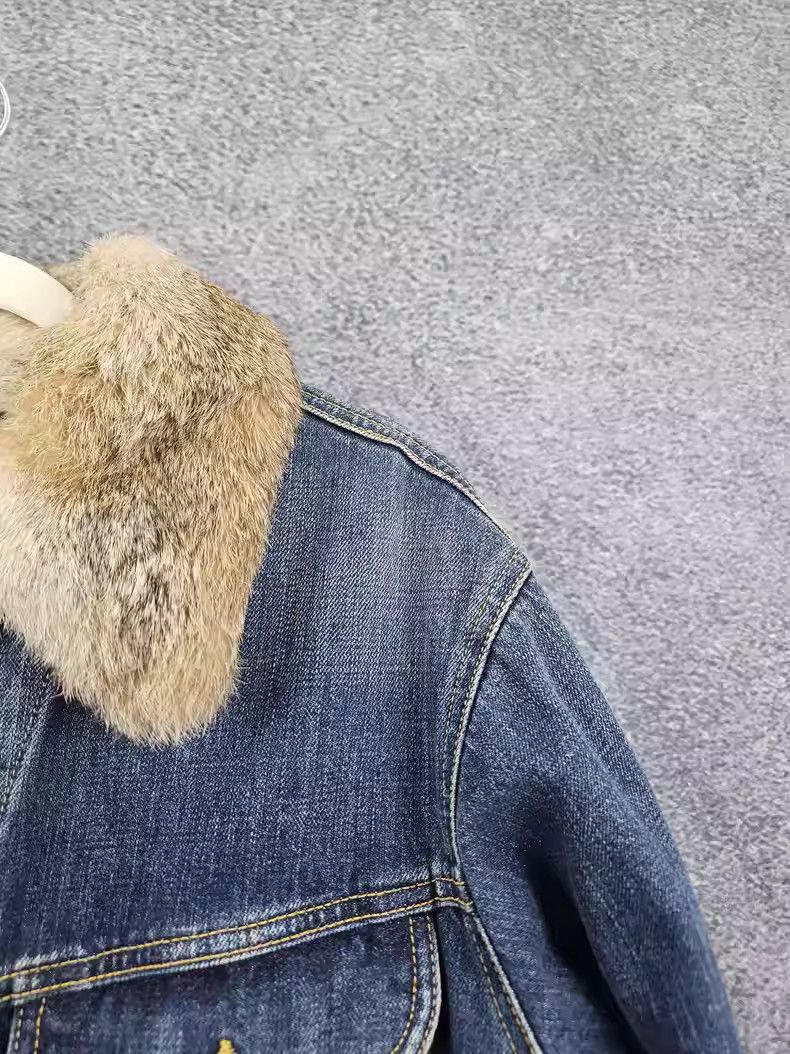 Saint Laurent Paris Saint Laurent Denim Jacket with Fur Collar Size US S / EU 44-46 / 1 - 4 Thumbnail