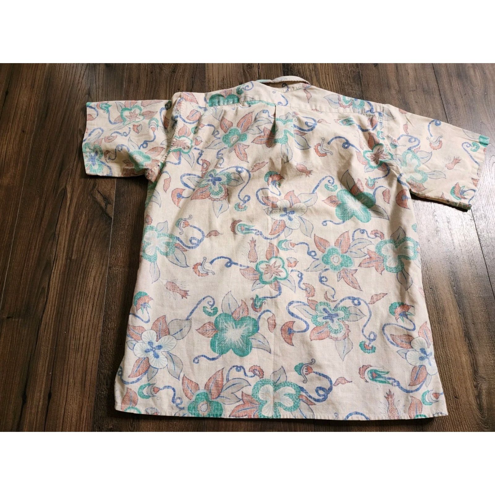 Reyn Spooner VINTAGE Reyn Spooner Mens L Reverse Print Hawaiian Flower Camp Shirt Distressed Size US L / EU 52-54 / 3 - 4 Thumbnail