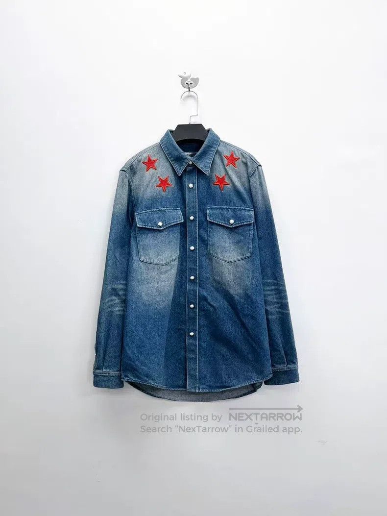 Givenchy Givenchy Washed Blue Front and Back Five Star Logo Denim S Size US S / EU 44-46 / 1 - 1 Thumbnail