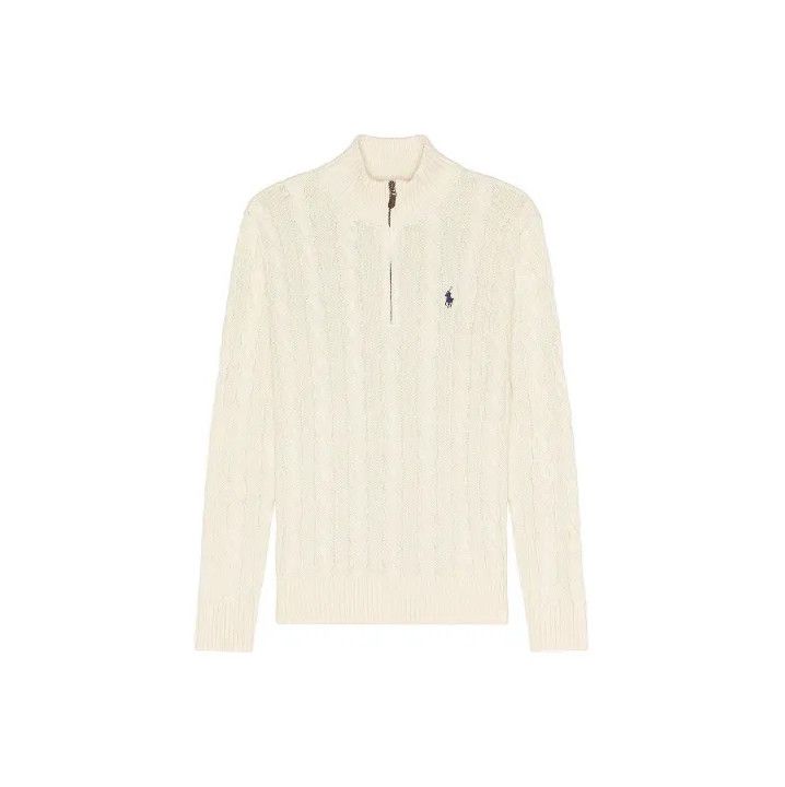 Polo Ralph Lauren Polo Ralph Lauren Men's White Embroidered Knit Sweater Size US M / EU 48-50 / 2 - 1 Thumbnail