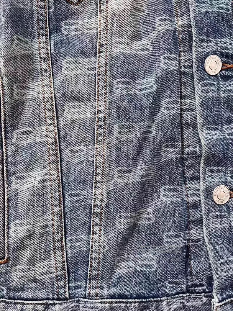 Balenciaga Balenciaga Full Print Logo Single Breasted Denim Jacket Size US XS / EU 42 / 0 - 3 Thumbnail