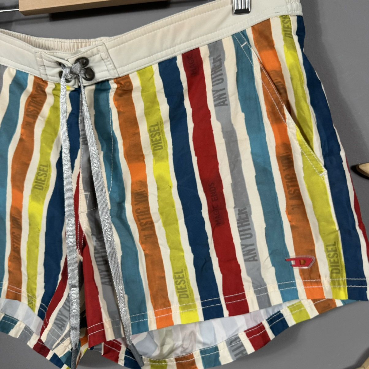 Diesel × Vintage Vintage Diesel Beachwear Striped Swim Shorts Size US 34 / EU 50 - 3 Thumbnail