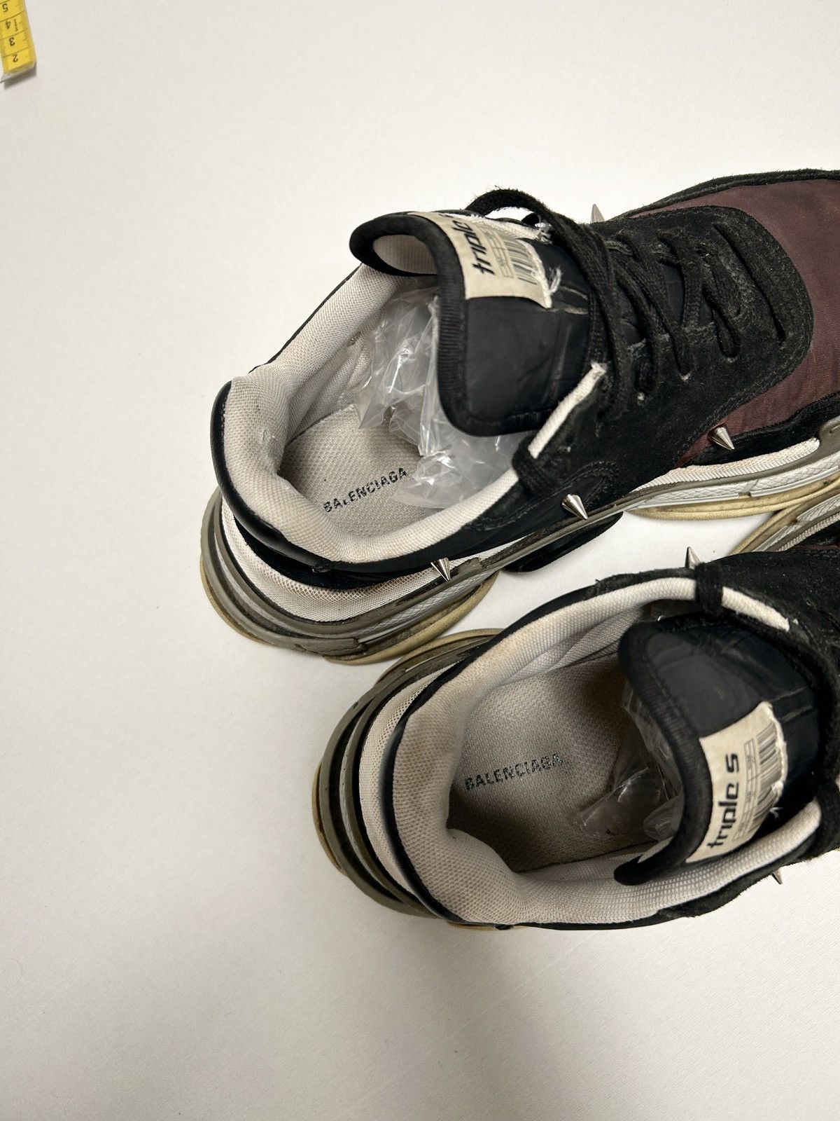 Balenciaga 2017 Burgundy Spiked Triple S Sneaker Size US 8 / EU 41 - 9 Thumbnail