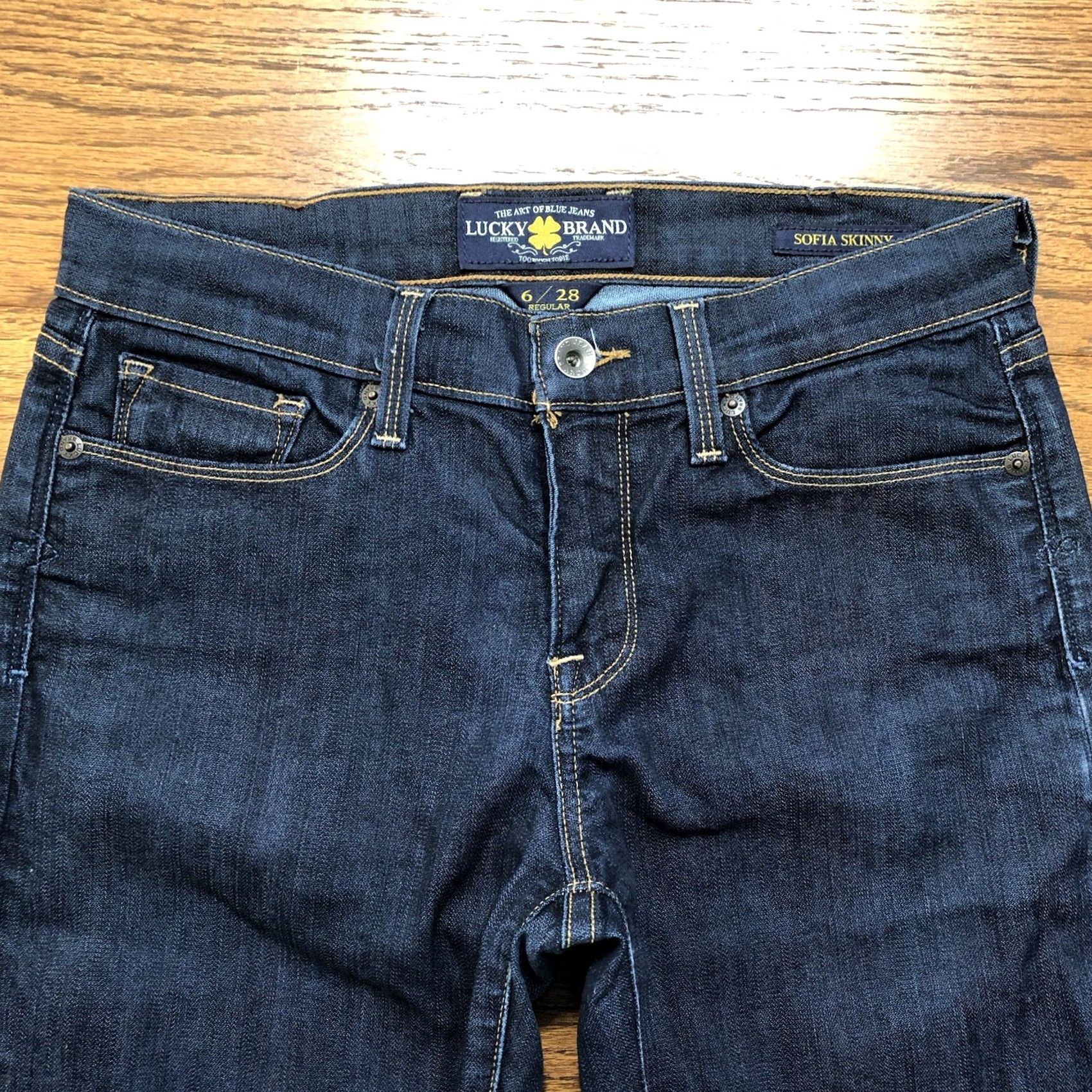 Lucky Brand Lucky Brand Sofia Skinny Leg Jeans Blue Denim 6 Womens 32 Inseam Regular Size 28" / US 6 / IT 42 - 5 Thumbnail