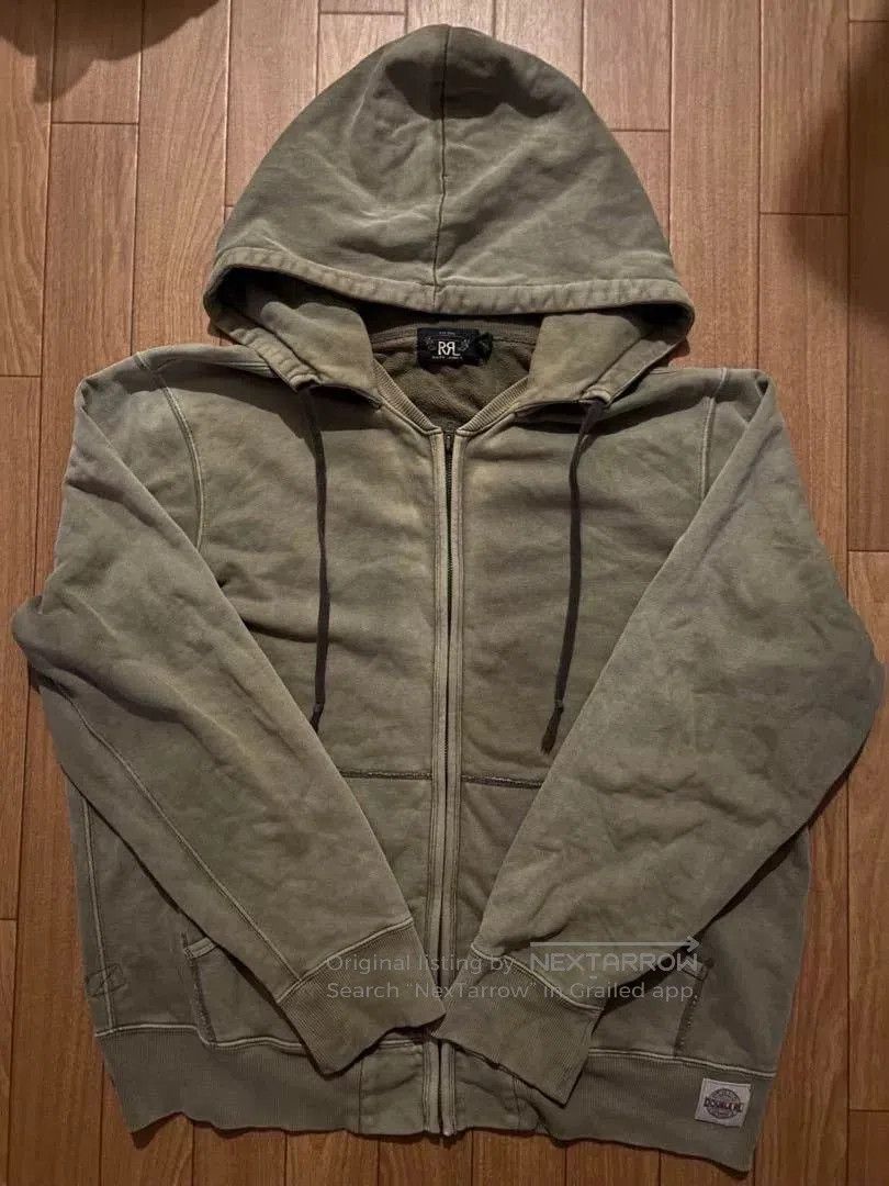 RRL Ralph Lauren vintage military green hooded sweatshirt. Size US XL / EU 56 / 4 - 1 Thumbnail