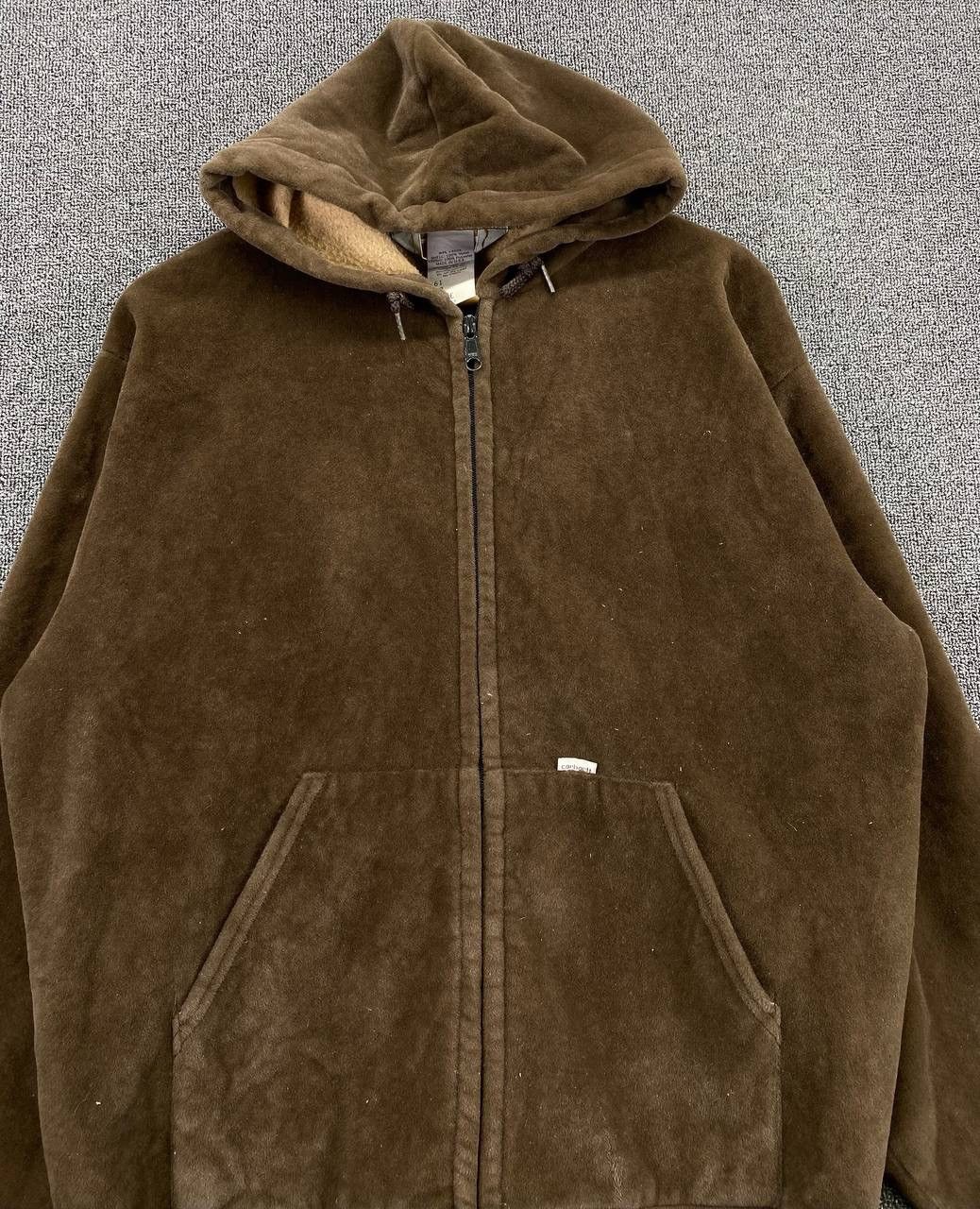 Carhartt Vintage 1990s Carhartt Fleece Faux Fur Zip Up Hoodie Jacket Size US L / EU 52-54 / 3 - 5 Thumbnail