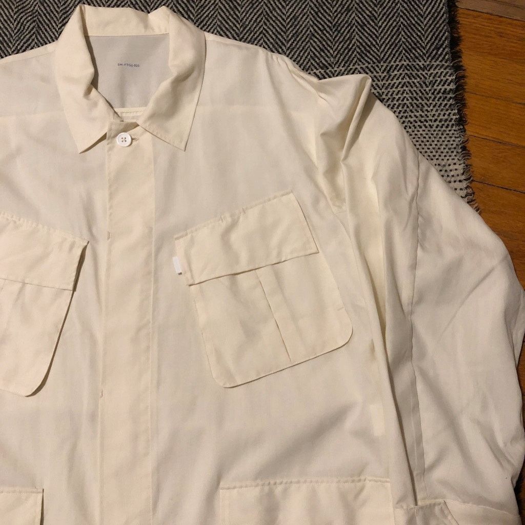 Japanese Brand S H SHIRTS Fatigue Shirt - Natural Wool Silk - L NWT $875 Size US L / EU 52-54 / 3 - 4 Thumbnail