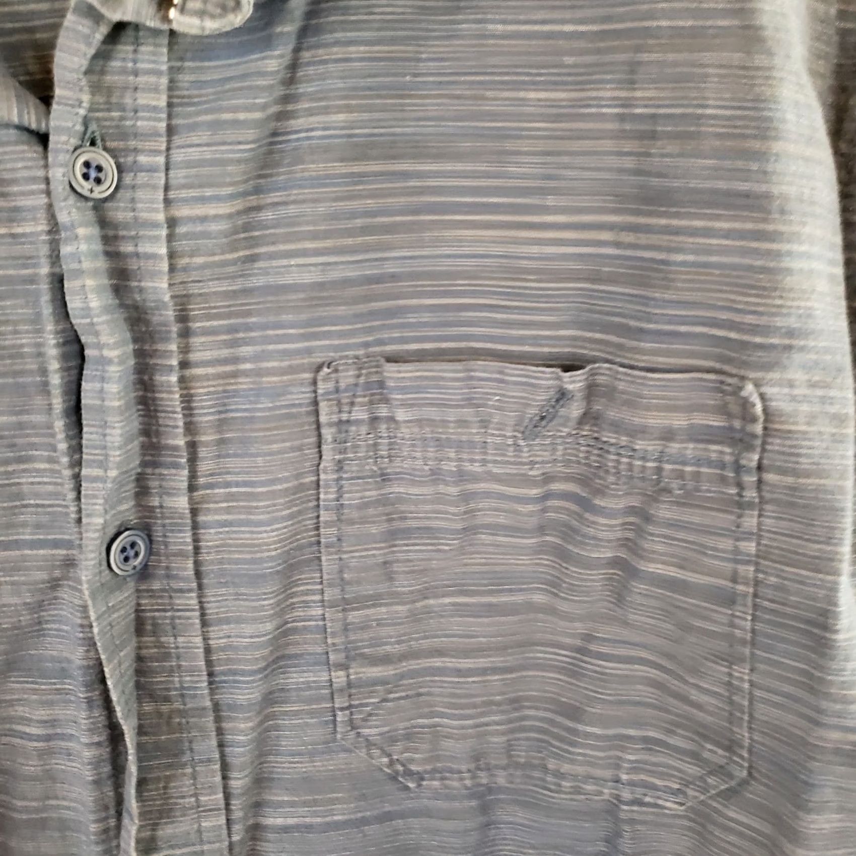 Tavik Tavik Men L Blue Denim Striped Long Sleeve Button Shirt Beach Culture Modern Shirt Button-Down Crew Neck? Size US L / EU 52-54 / 3 - 4 Thumbnail