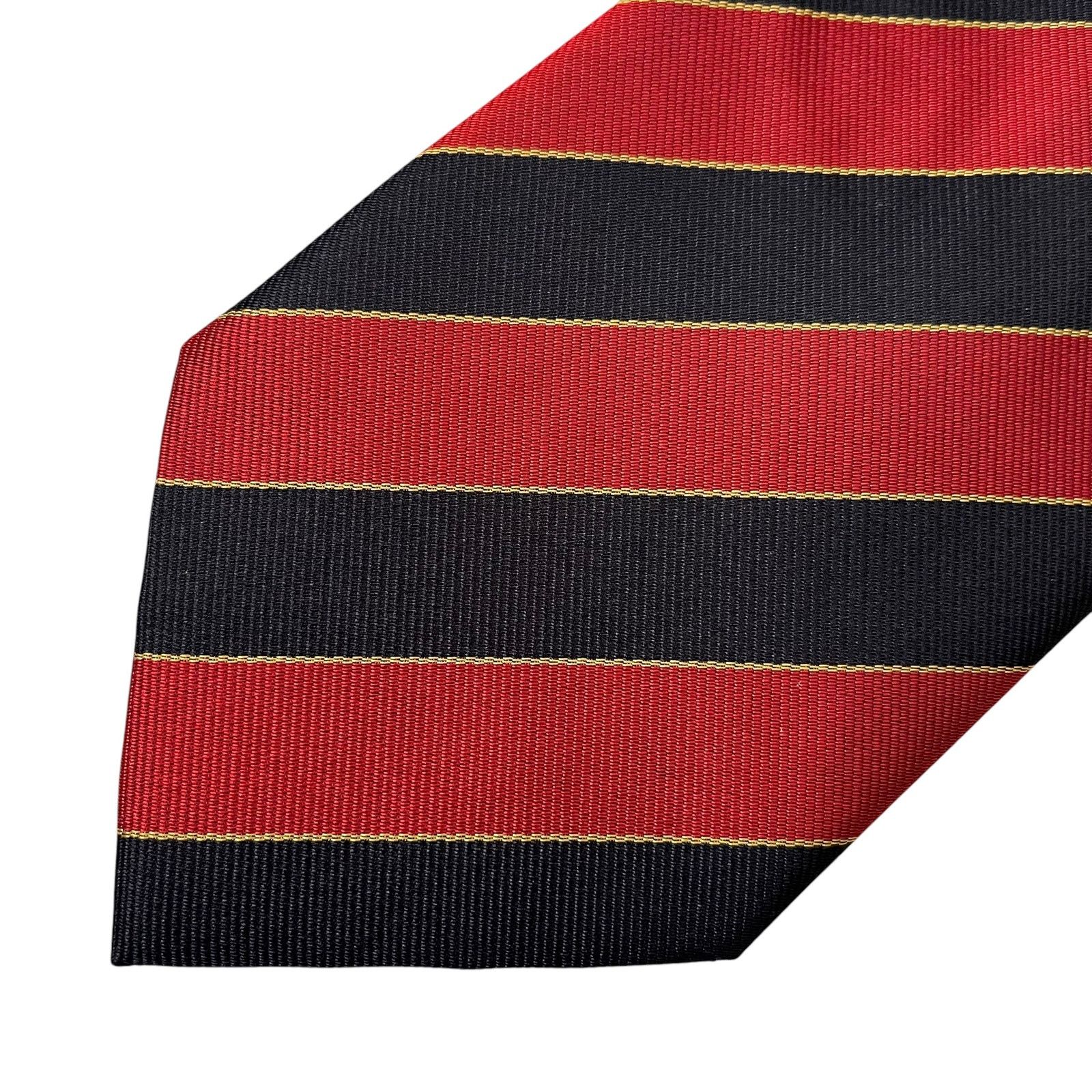 Ermenegildo Zegna Ermenegildo Zegna Regimental Striped Red Navy Blue Silk Tie Size ONE SIZE - 9 Thumbnail
